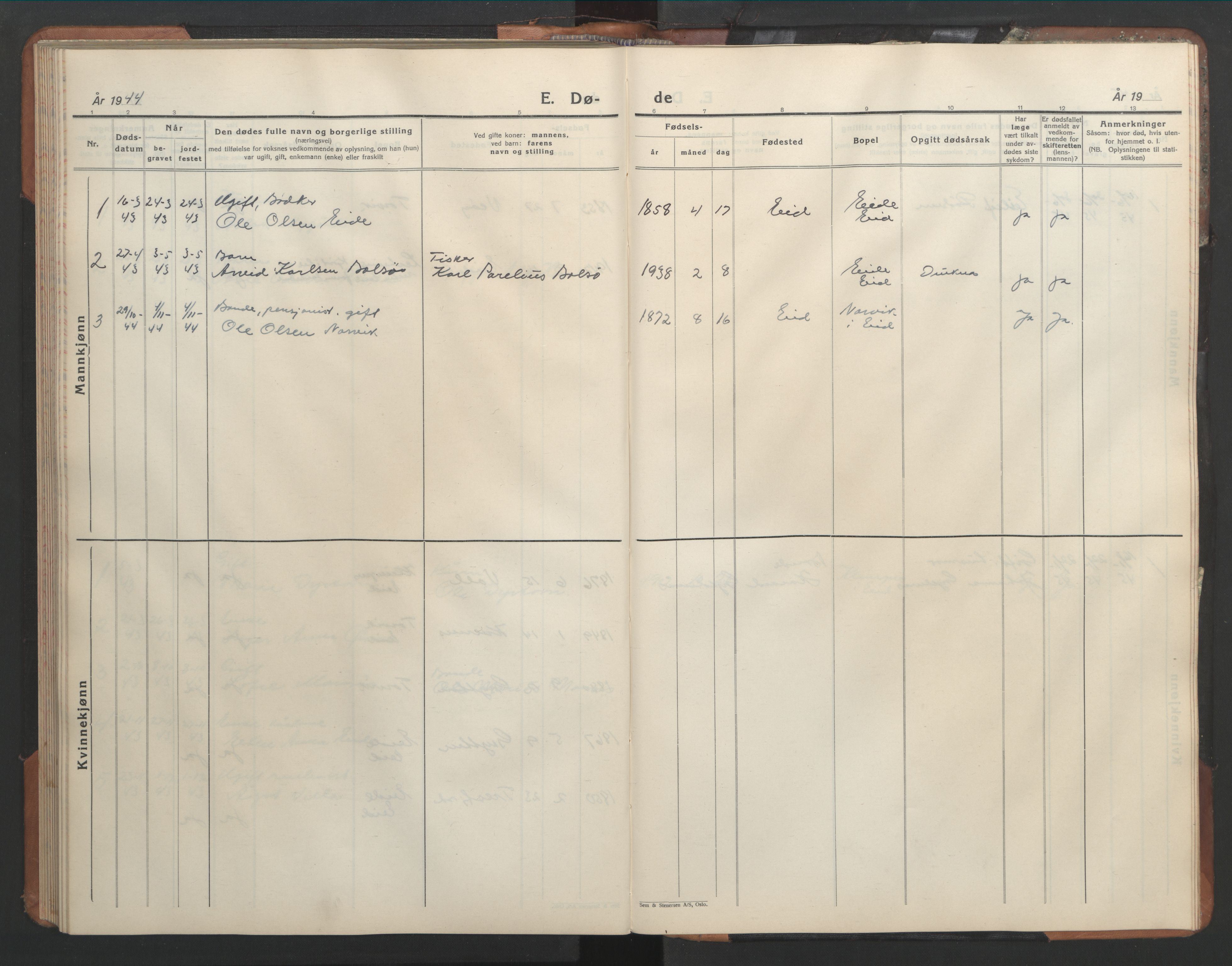 Ministerialprotokoller, klokkerbøker og fødselsregistre - Møre og Romsdal, AV/SAT-A-1454/542/L0559: Parish register (copy) no. 542C02, 1932-1952