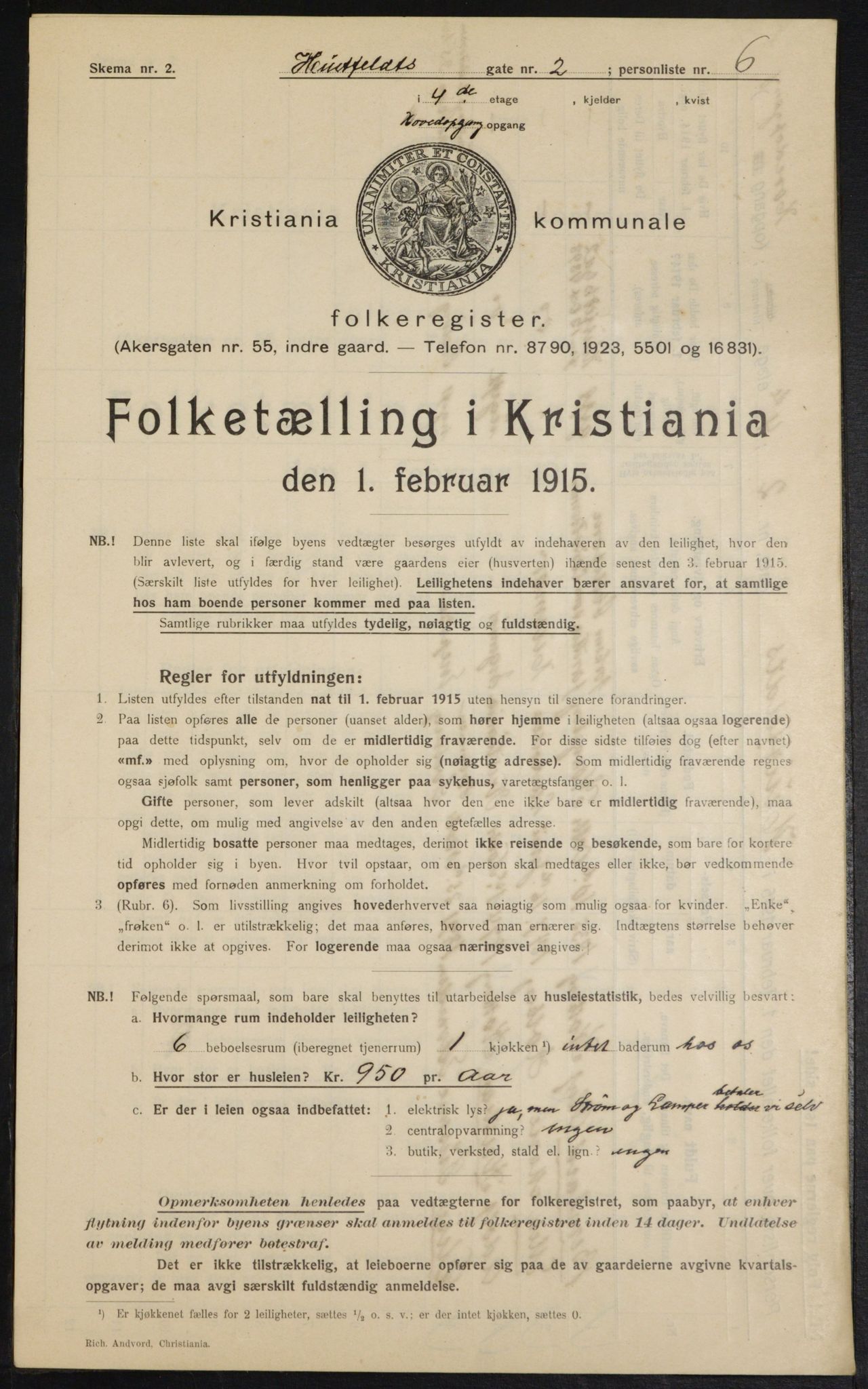 OBA, Municipal Census 1915 for Kristiania, 1915, p. 41126