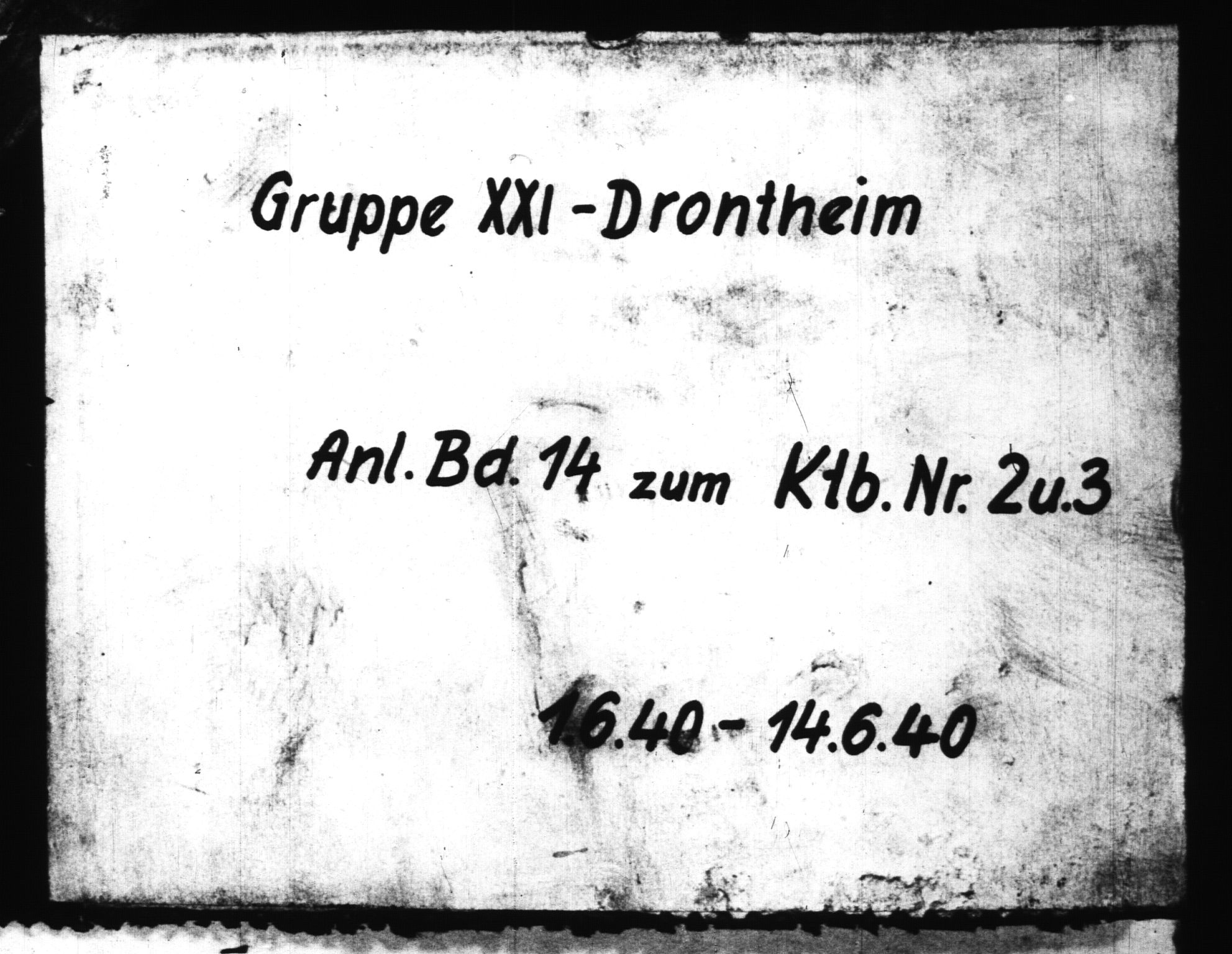 Documents Section, AV/RA-RAFA-2200/V/L0081: Amerikansk mikrofilm "Captured German Documents".
Box No. 720.  FKA jnr. 619/1954., 1940, p. 1