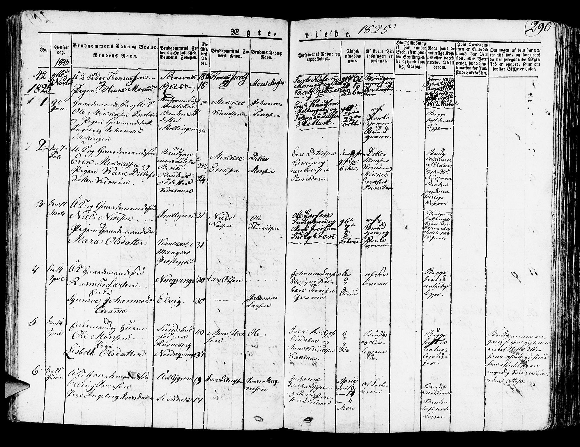 Lindås Sokneprestembete, SAB/A-76701/H/Haa: Parish register (official) no. A 8, 1823-1836, p. 290