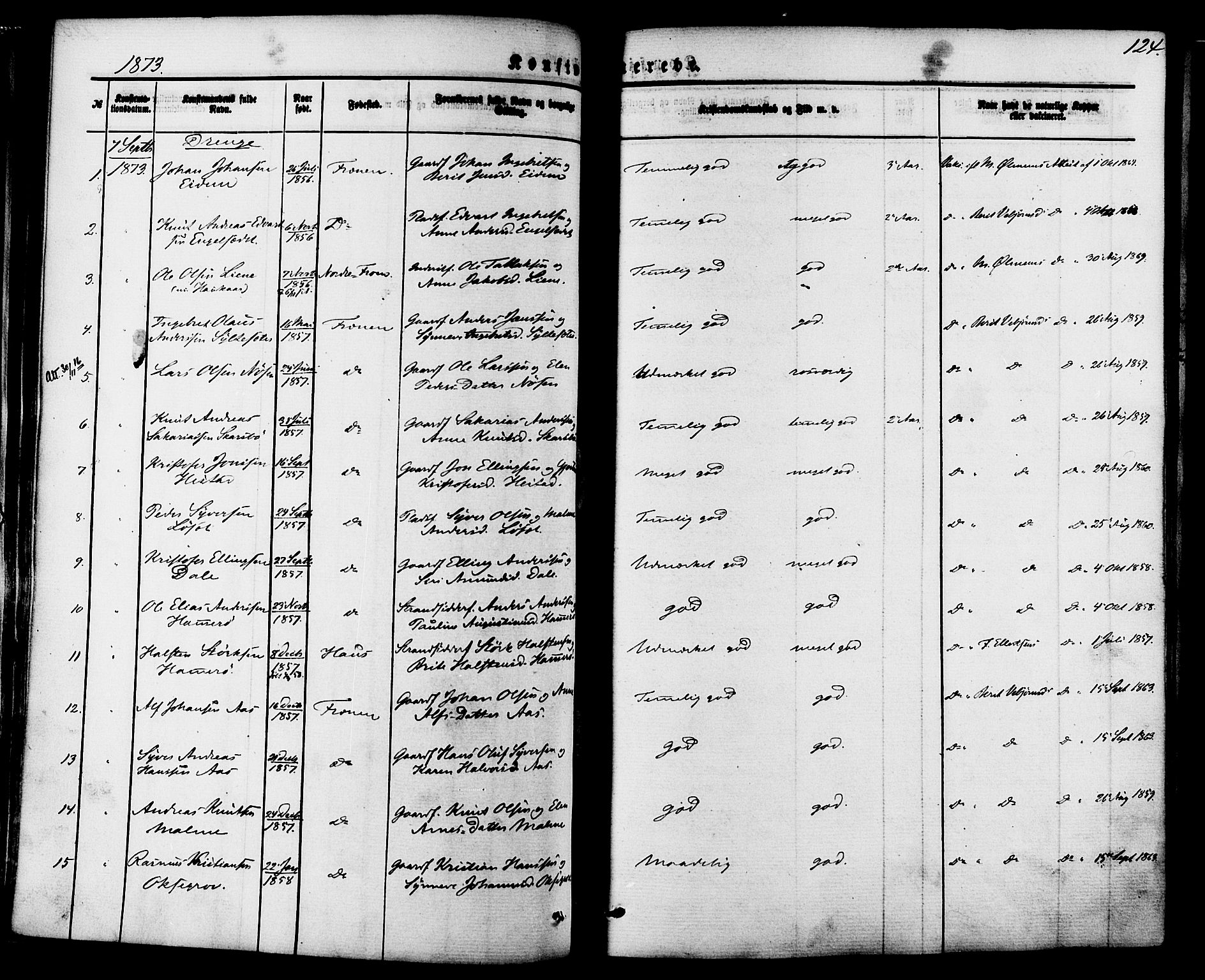 Ministerialprotokoller, klokkerbøker og fødselsregistre - Møre og Romsdal, SAT/A-1454/565/L0749: Parish register (official) no. 565A03, 1871-1886, p. 124