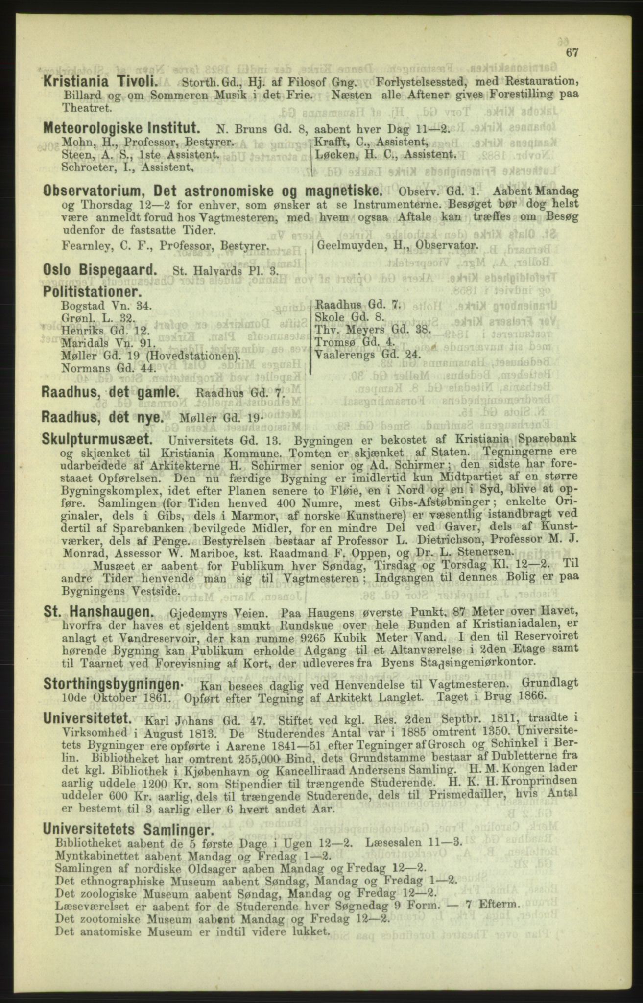 Kristiania/Oslo adressebok, PUBL/-, 1886, p. 67