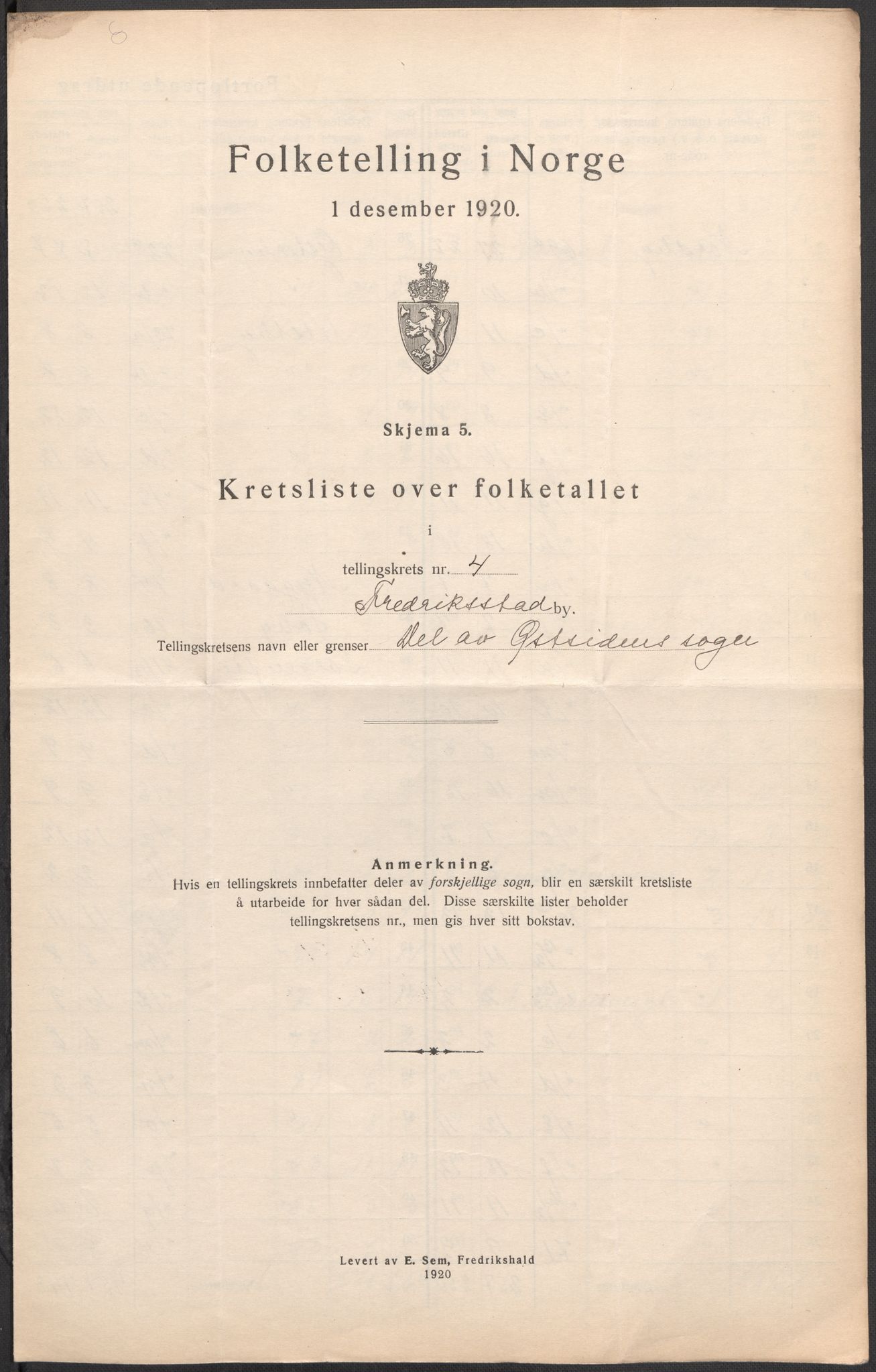 SAO, 1920 census for Fredrikstad, 1920, p. 14