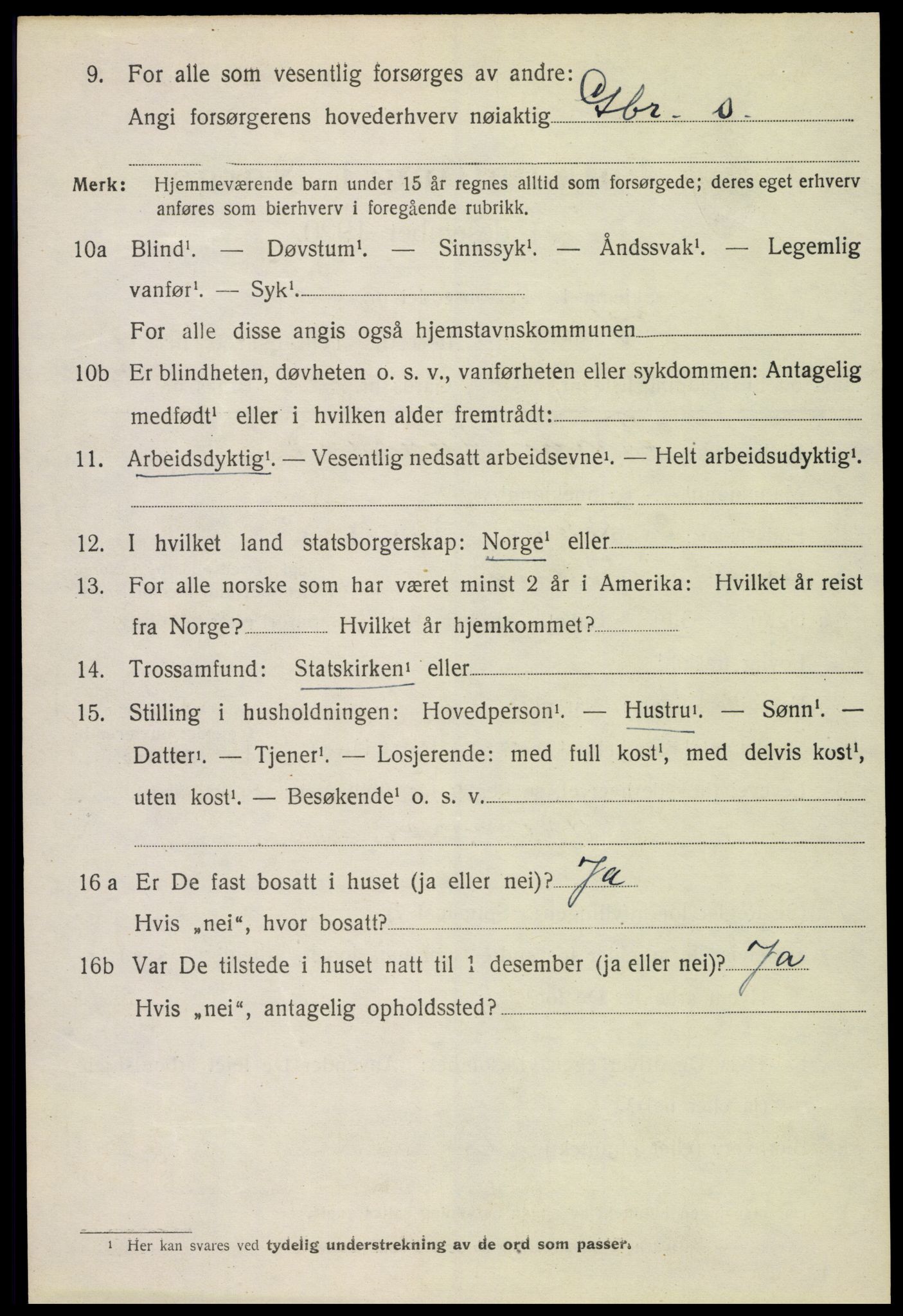 SAH, 1920 census for Vang (Hedmark), 1920, p. 18606