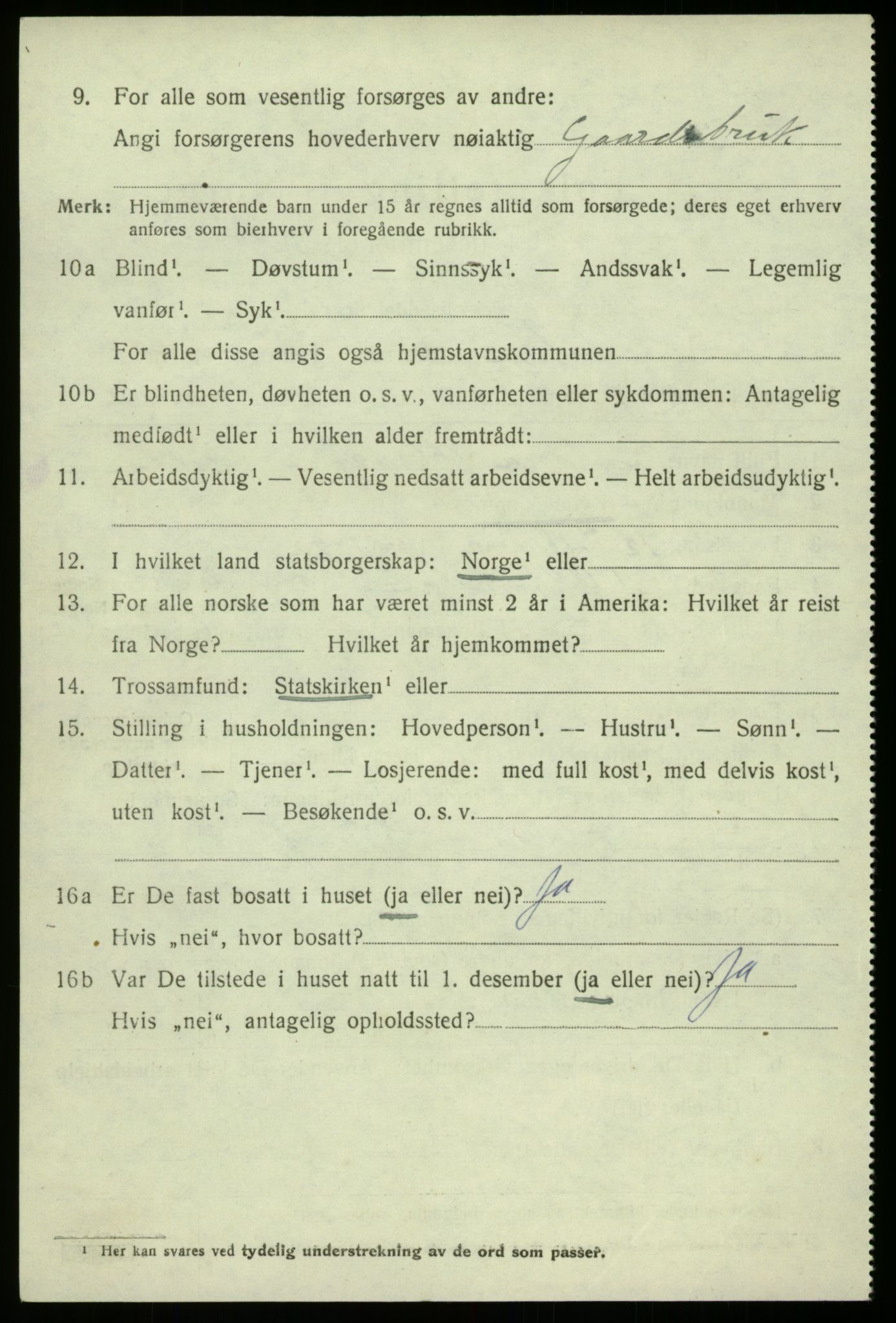 SAB, 1920 census for Modalen, 1920, p. 1451