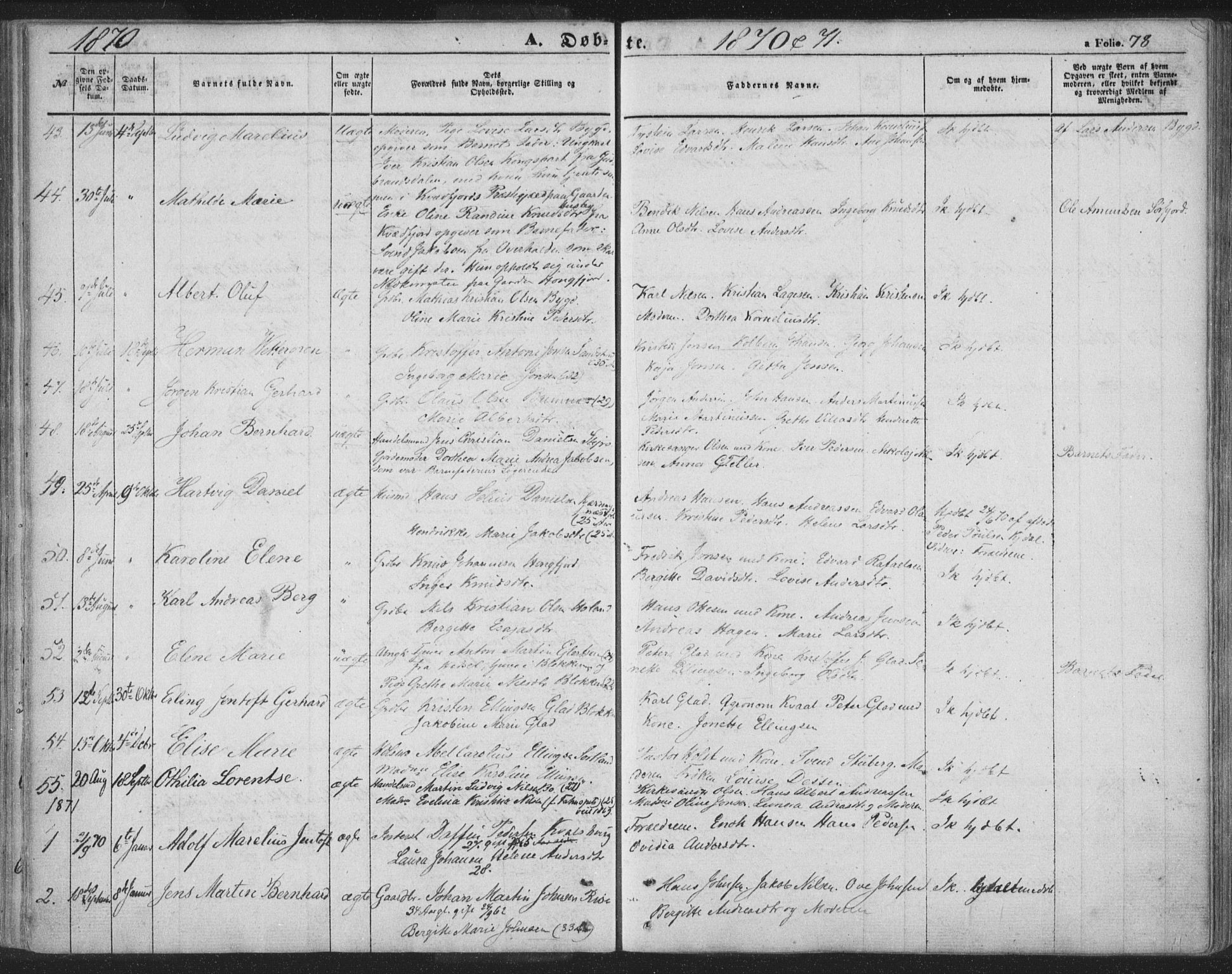 Ministerialprotokoller, klokkerbøker og fødselsregistre - Nordland, AV/SAT-A-1459/895/L1369: Parish register (official) no. 895A04, 1852-1872, p. 78