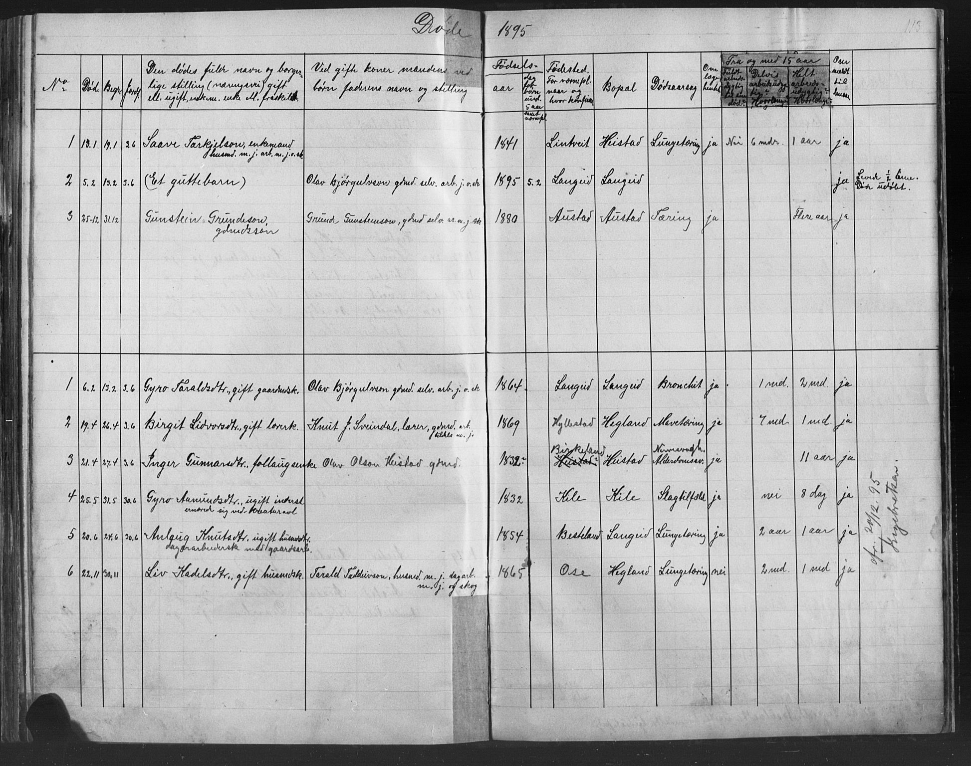 Bygland sokneprestkontor, AV/SAK-1111-0006/F/Fb/Fba/L0002: Parish register (copy) no. B 2, 1886-1919, p. 113