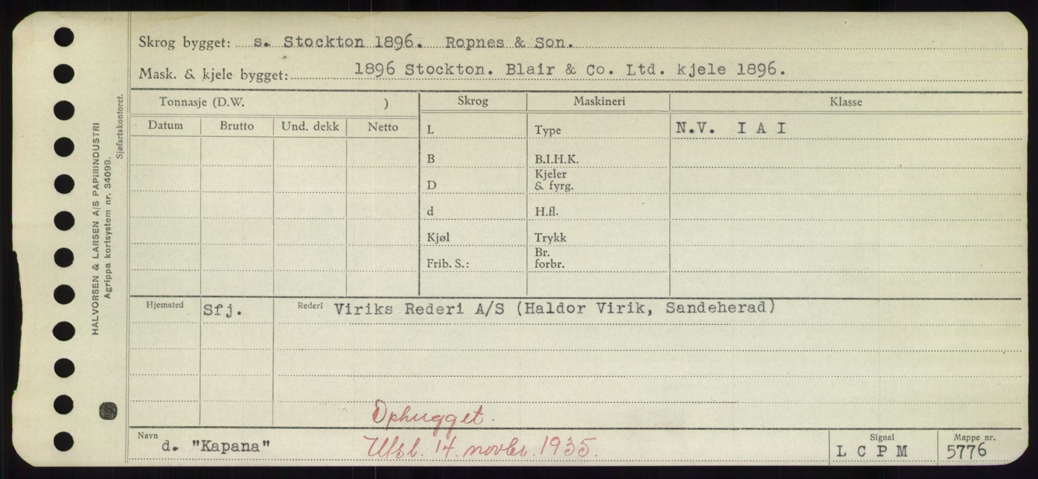 Sjøfartsdirektoratet med forløpere, Skipsmålingen, AV/RA-S-1627/H/Hd/L0020: Fartøy, K-Kon, p. 45