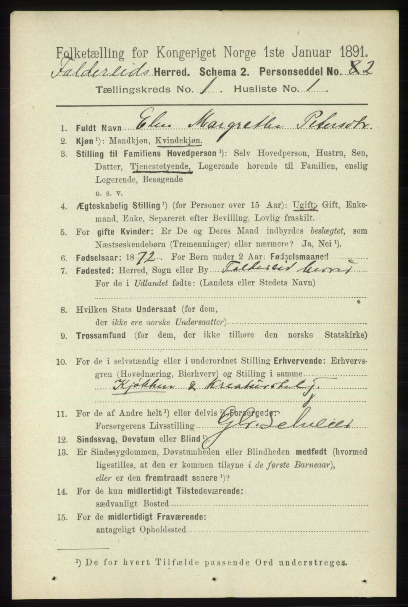 RA, 1891 census for 1753 Foldereid, 1891, p. 122