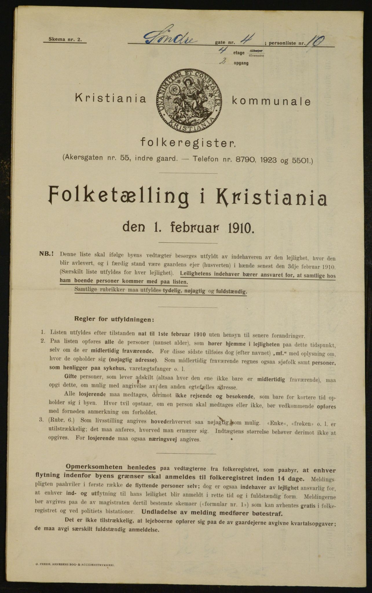 OBA, Municipal Census 1910 for Kristiania, 1910, p. 100968