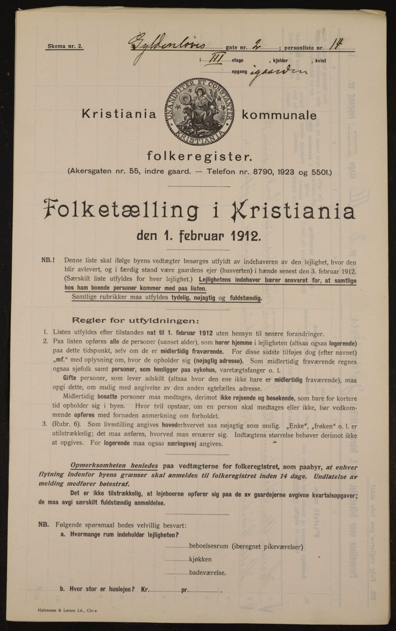 OBA, Municipal Census 1912 for Kristiania, 1912, p. 32482