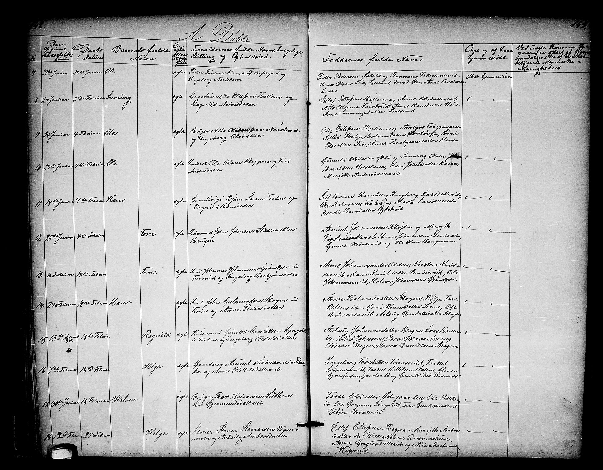 Heddal kirkebøker, SAKO/A-268/G/Ga/L0001: Parish register (copy) no. I 1, 1866-1878, p. 142-143