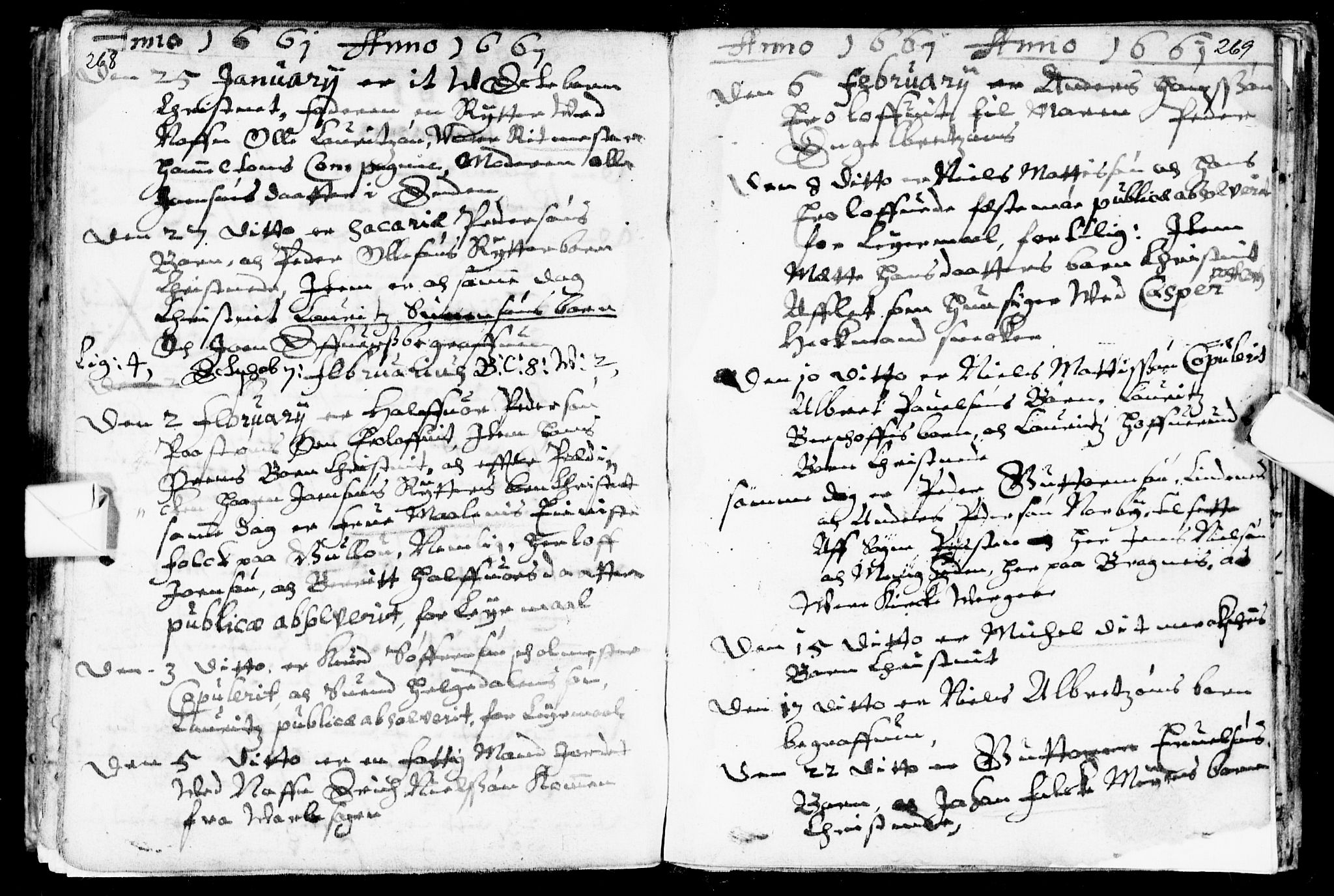 Bragernes kirkebøker, AV/SAKO-A-6/F/Fa/L0001: Parish register (official) no. I 1, 1634-1662, p. 268-269