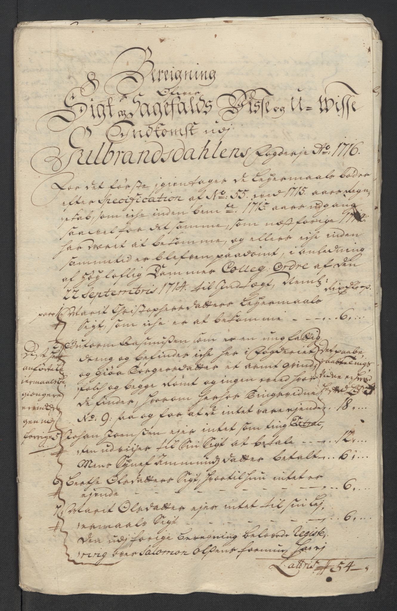 Rentekammeret inntil 1814, Reviderte regnskaper, Fogderegnskap, AV/RA-EA-4092/R17/L1186: Fogderegnskap Gudbrandsdal, 1716, p. 93