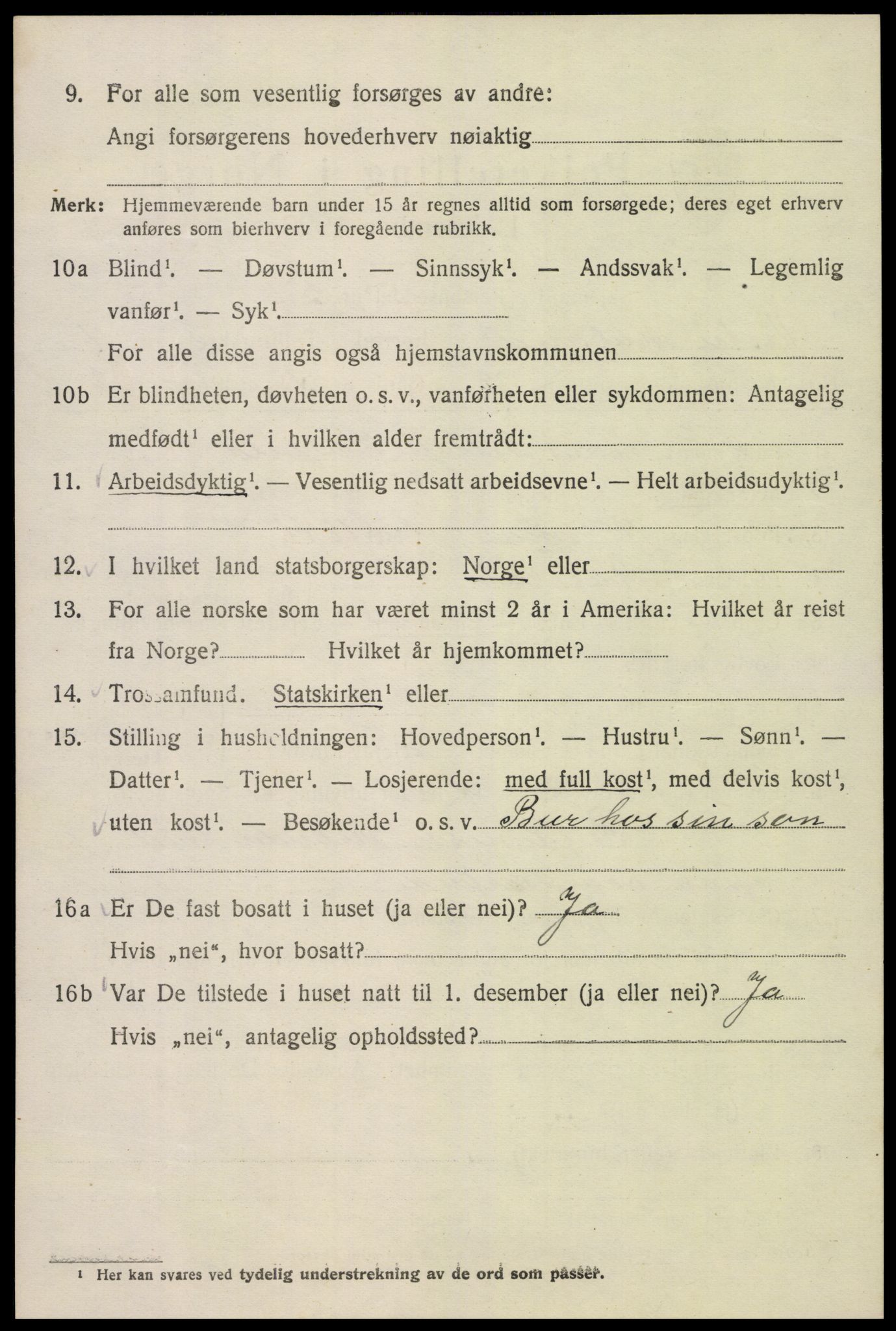 SAK, 1920 census for Vestre Moland, 1920, p. 3796