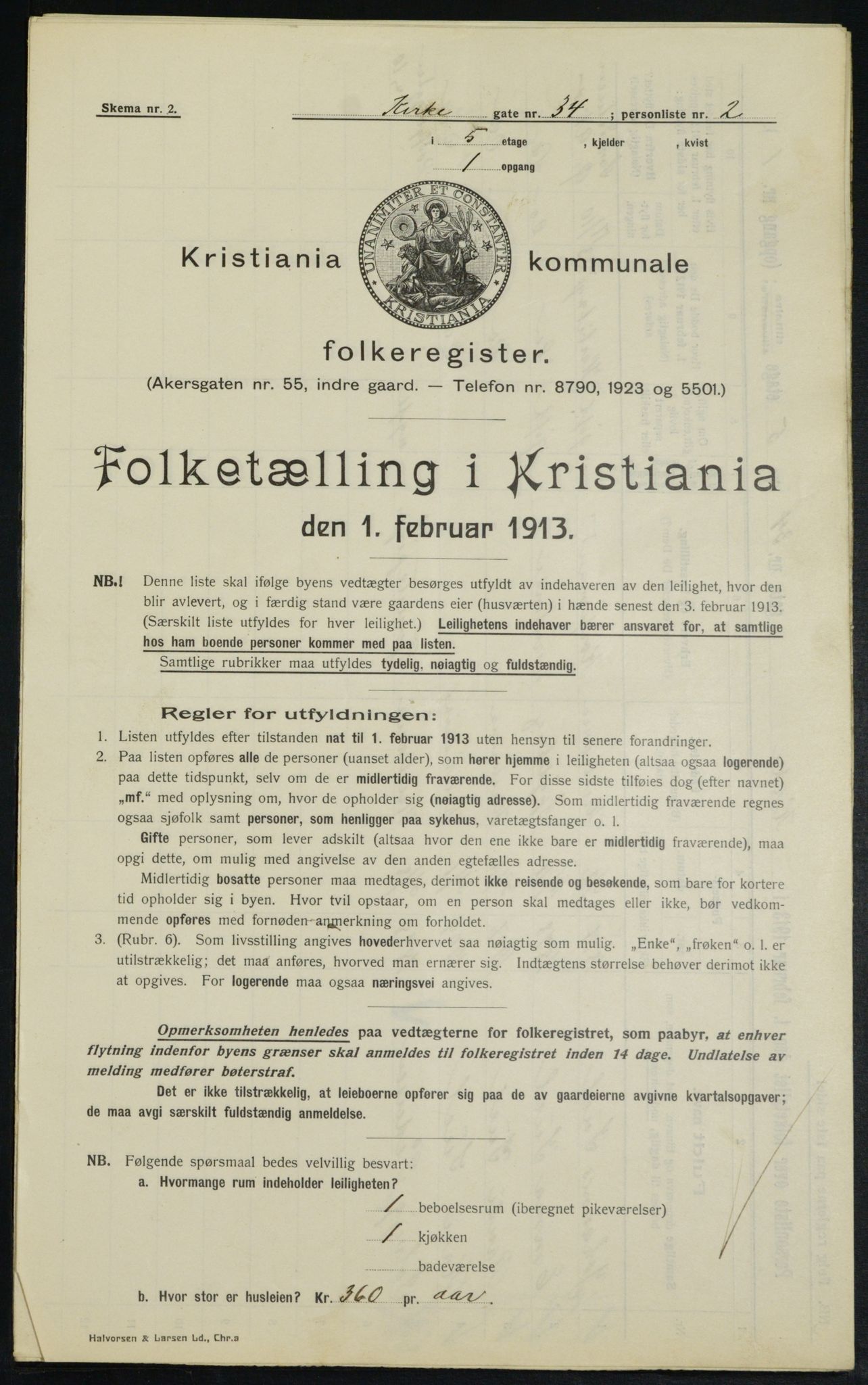 OBA, Municipal Census 1913 for Kristiania, 1913, p. 49724