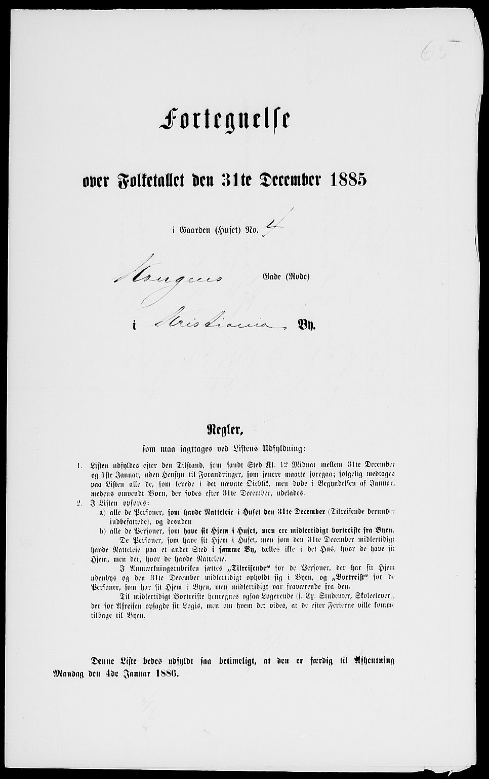 RA, 1885 census for 0301 Kristiania, 1885, p. 357