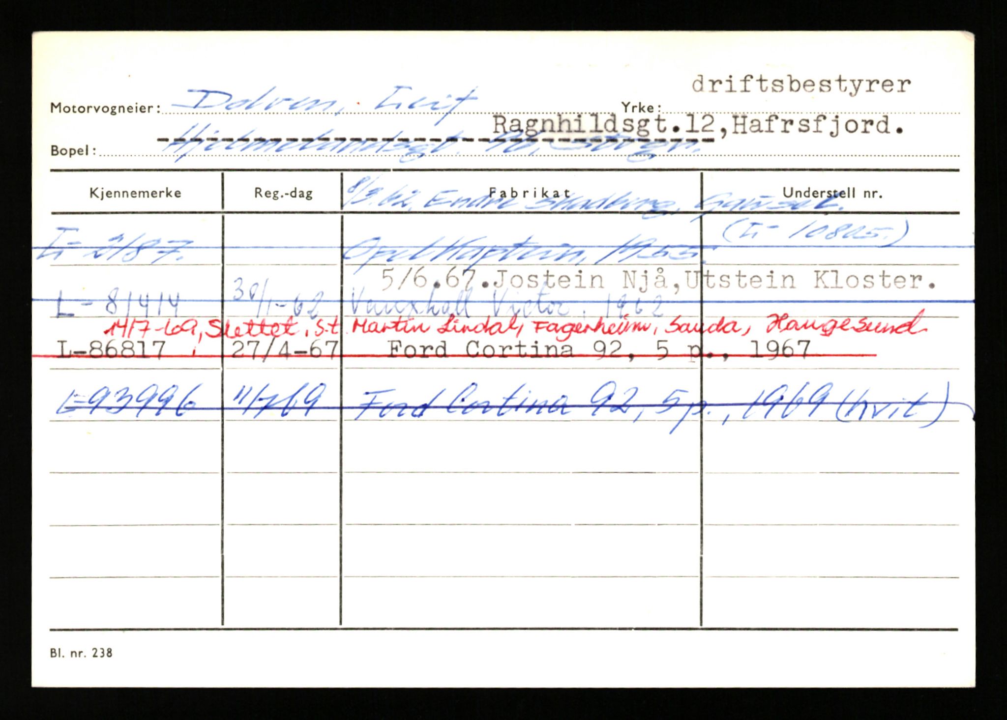 Stavanger trafikkstasjon, AV/SAST-A-101942/0/H/L0006: Dalva - Egersund, 1930-1971, p. 673