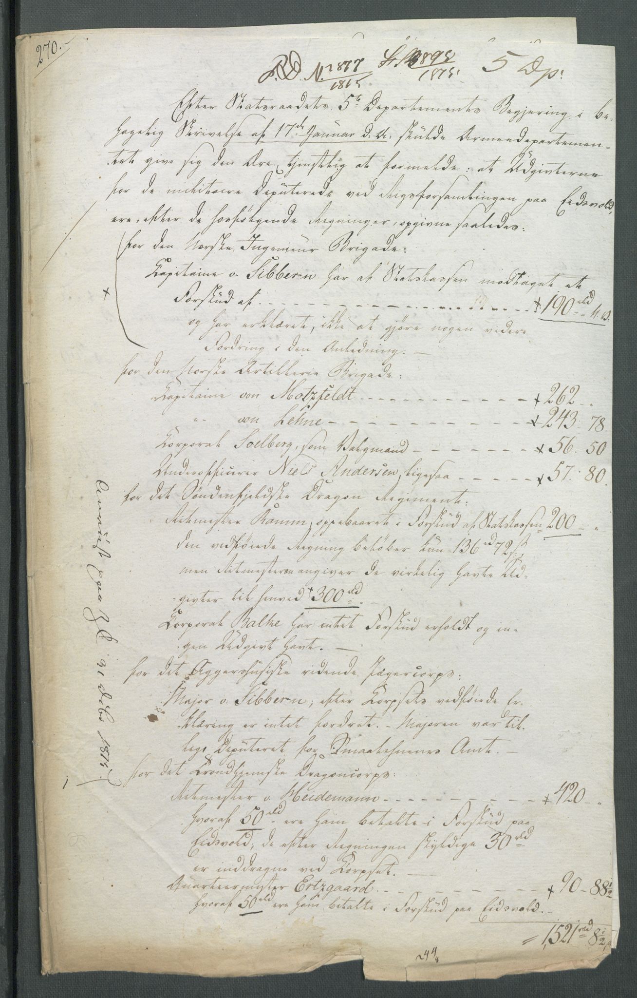 5. departement for finans-, handels- og tollfaget, AV/RA-S-3893/C/Cb/L0014: Regninger fra Riksforsamlingens deputerede, 1814, p. 79