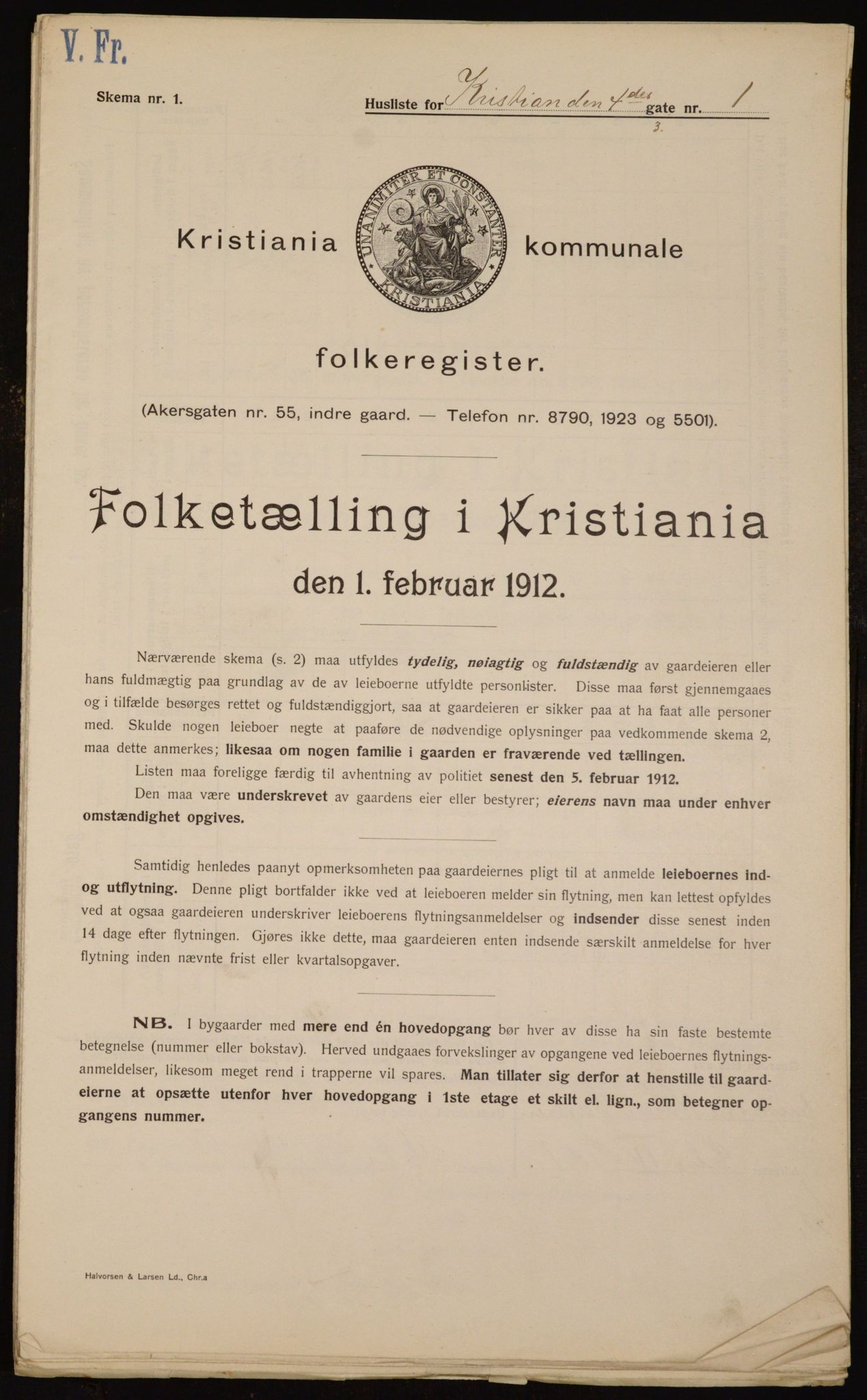 OBA, Municipal Census 1912 for Kristiania, 1912, p. 54375