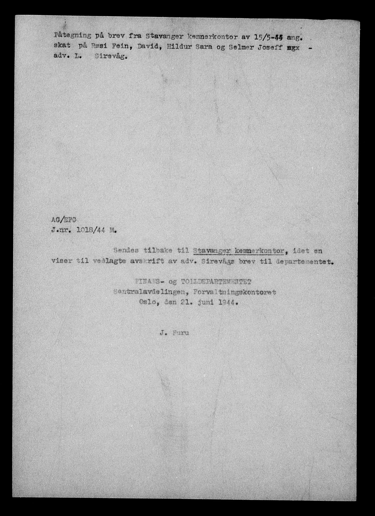 Justisdepartementet, Tilbakeføringskontoret for inndratte formuer, AV/RA-S-1564/H/Hc/Hcd/L0995: --, 1945-1947, p. 237