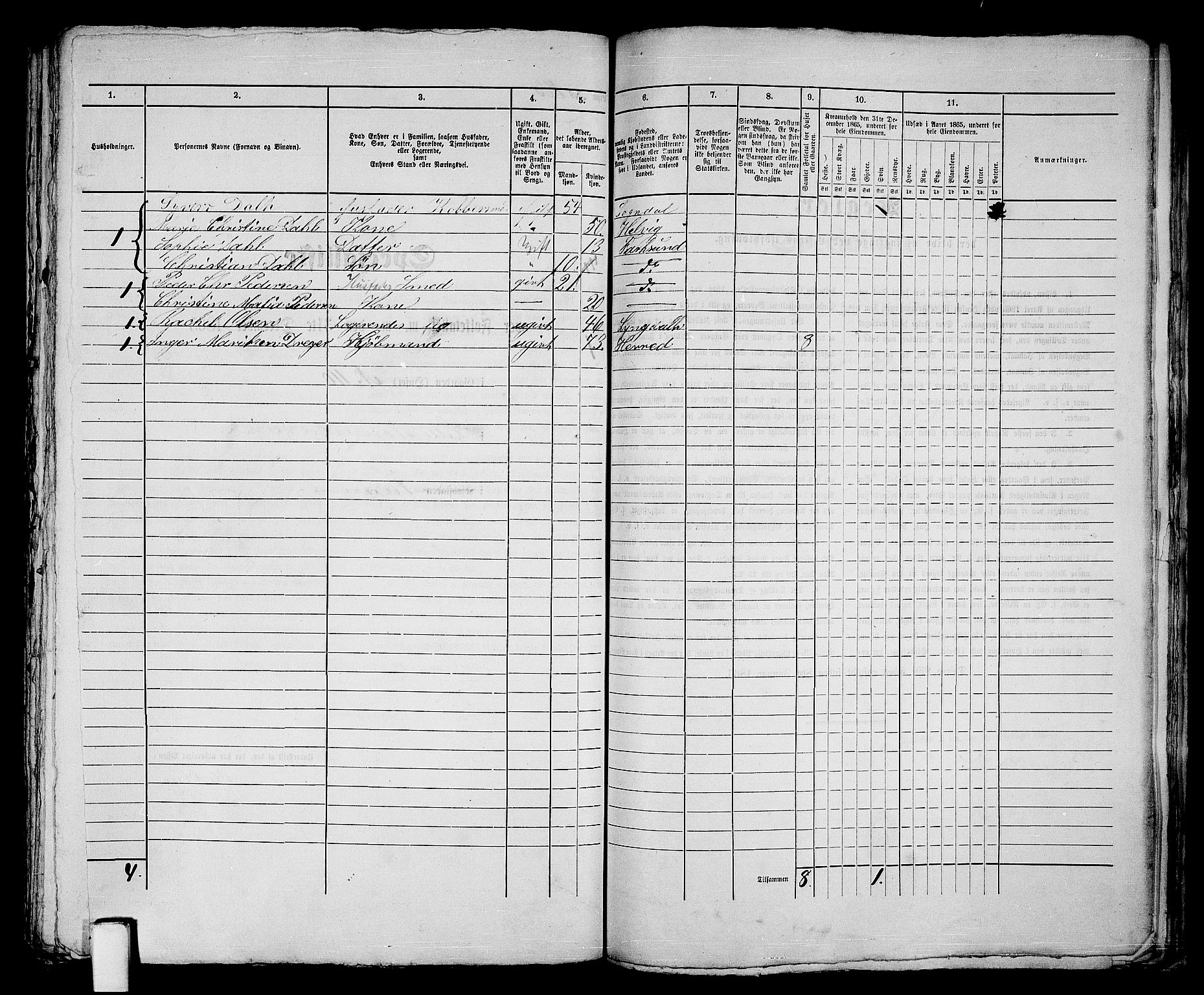 RA, 1865 census for Vanse/Farsund, 1865, p. 333