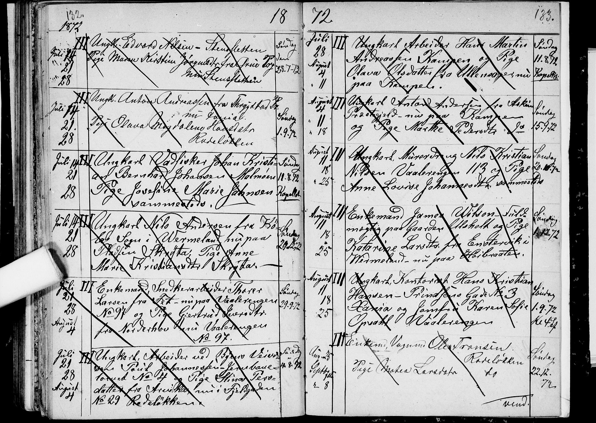 Østre Aker prestekontor Kirkebøker, AV/SAO-A-10840/H/Ha/L0002: Banns register no. I 2, 1861-1872, p. 132-133