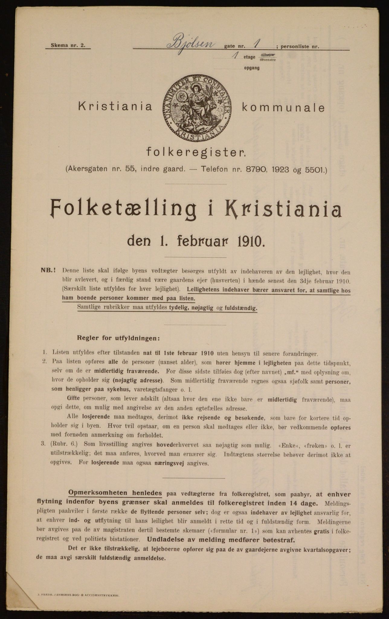 OBA, Municipal Census 1910 for Kristiania, 1910, p. 6224