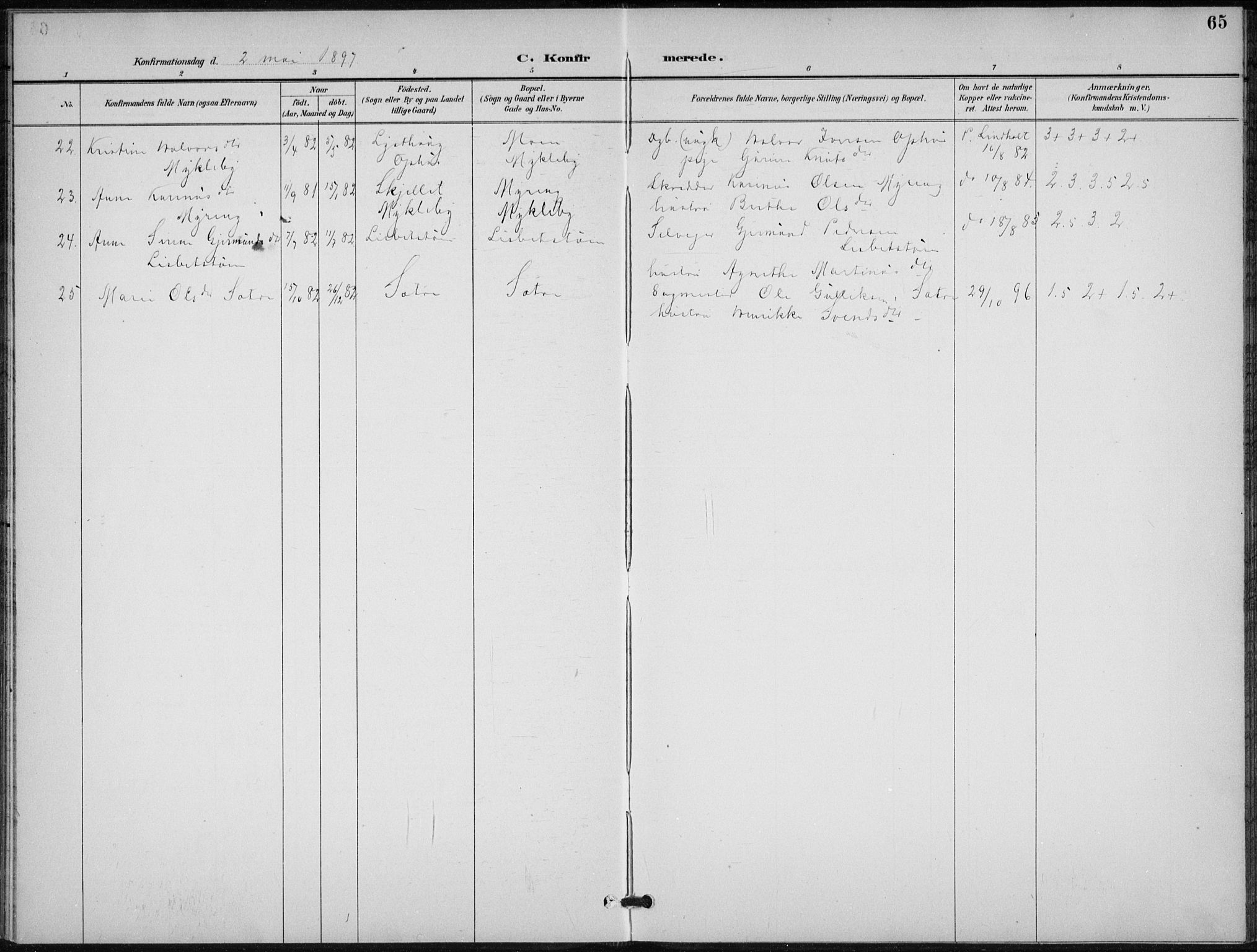 Stor-Elvdal prestekontor, SAH/PREST-052/H/Ha/Hab/L0004: Parish register (copy) no. 4, 1895-1938, p. 65