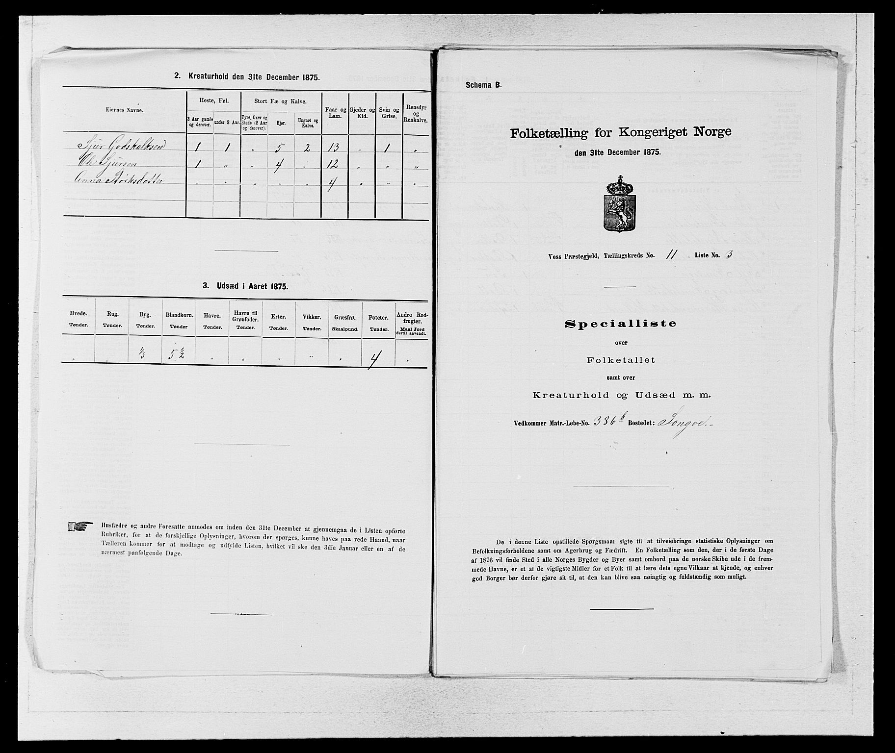 SAB, 1875 census for 1235P Voss, 1875, p. 1297