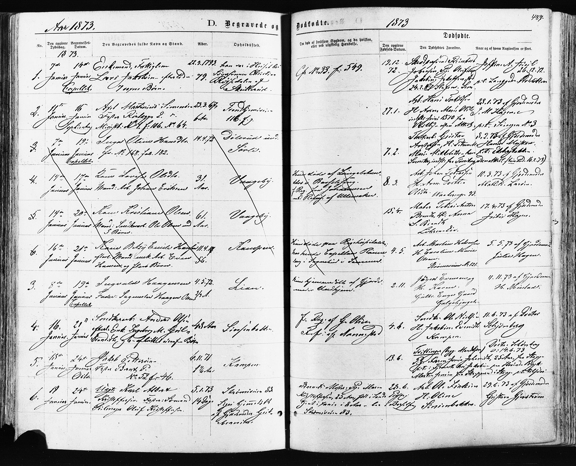 Østre Aker prestekontor Kirkebøker, AV/SAO-A-10840/F/Fa/L0003: Parish register (official) no. I 3, 1869-1875, p. 487