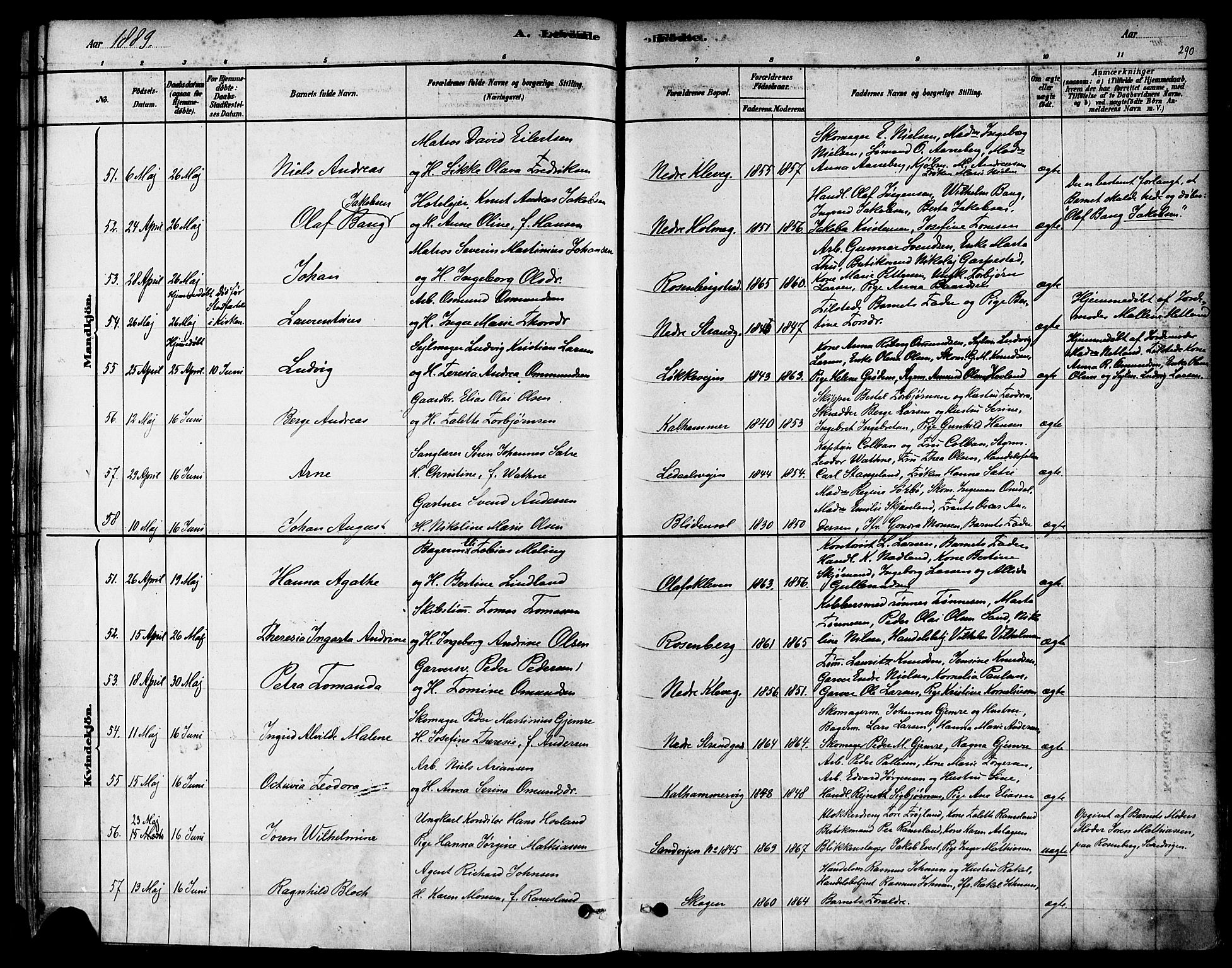 Domkirken sokneprestkontor, AV/SAST-A-101812/001/30/30BA/L0026: Parish register (official) no. A 25, 1878-1889, p. 290