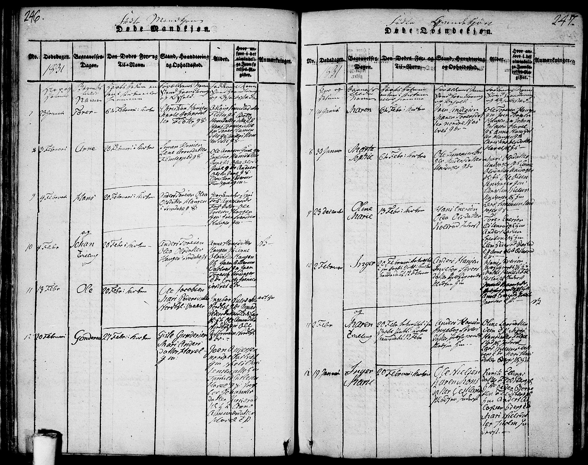 Våler prestekontor Kirkebøker, AV/SAO-A-11083/F/Fa/L0005: Parish register (official) no. I 5, 1815-1839, p. 246-247