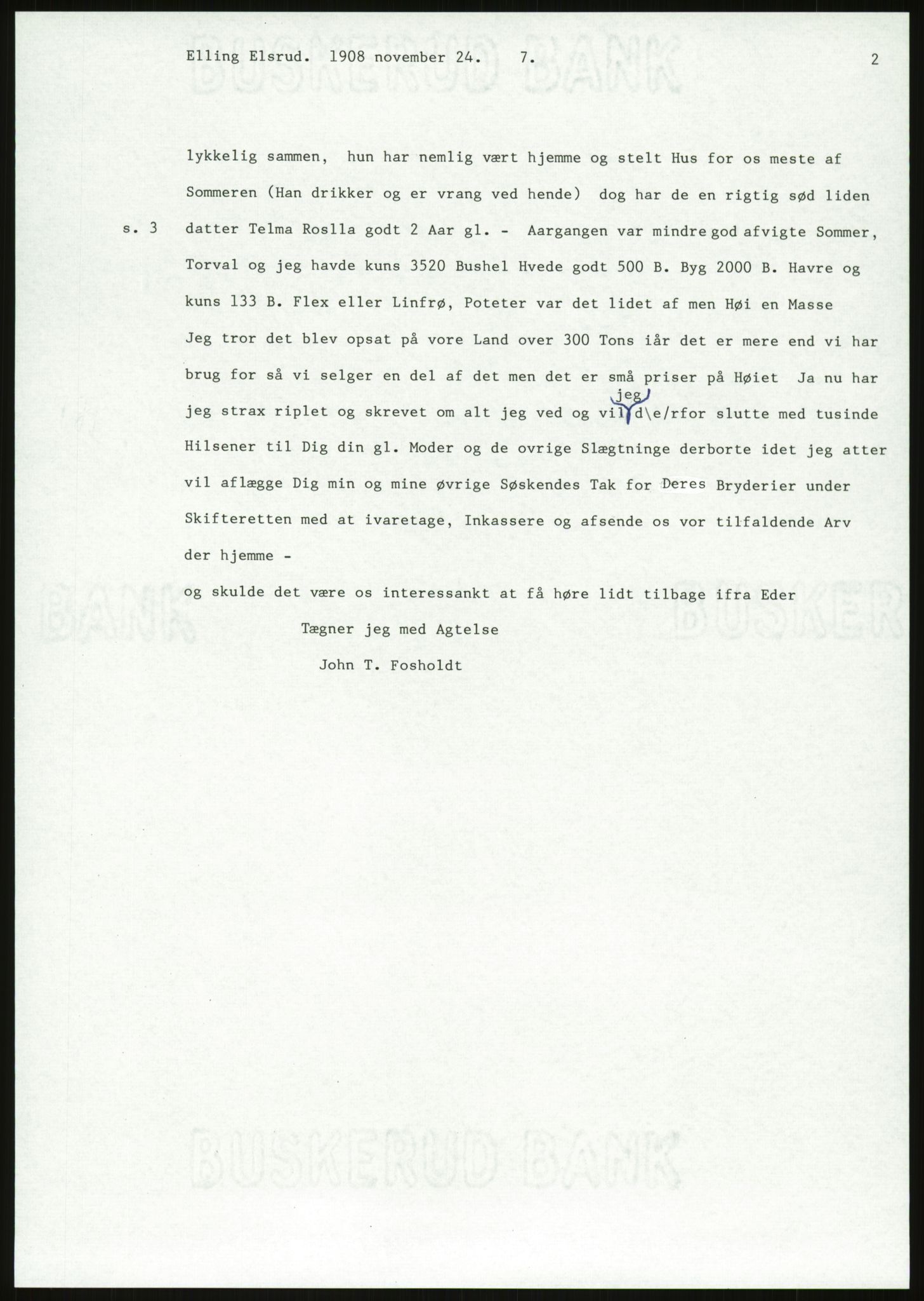 Samlinger til kildeutgivelse, Amerikabrevene, AV/RA-EA-4057/F/L0018: Innlån fra Buskerud: Elsrud, 1838-1914, p. 897