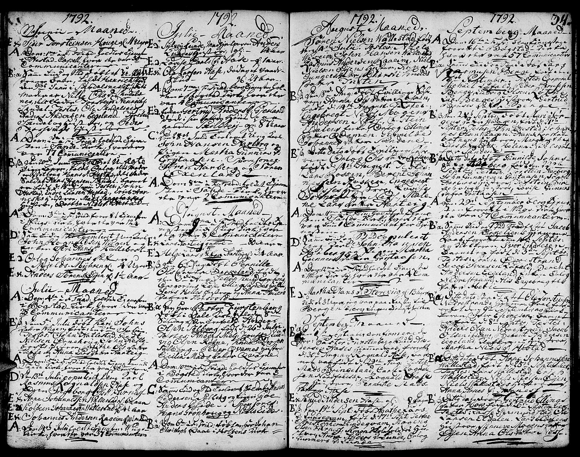Gaular sokneprestembete, SAB/A-80001/H/Haa: Parish register (official) no. A 2, 1785-1821, p. 34
