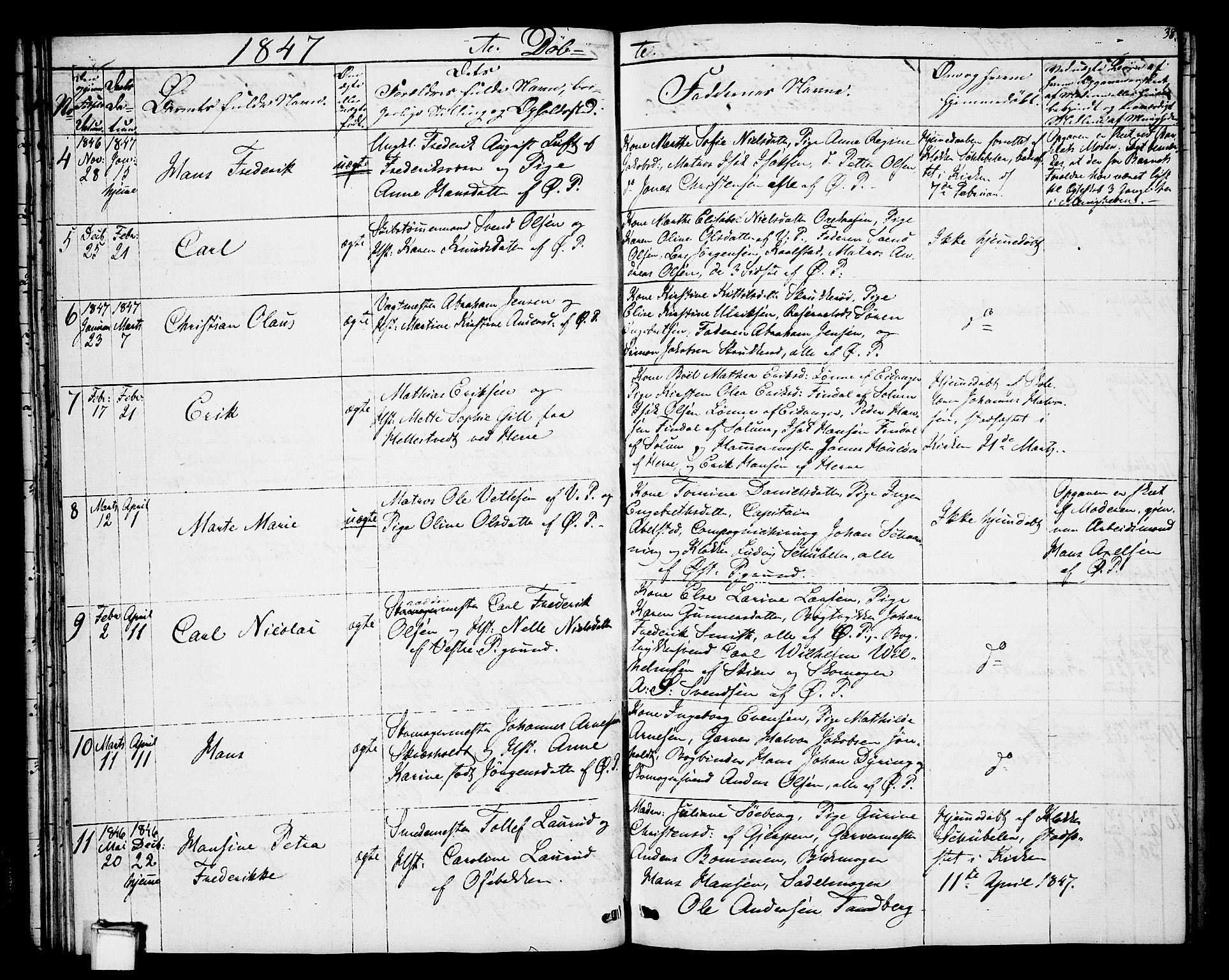 Porsgrunn kirkebøker , SAKO/A-104/G/Gb/L0003: Parish register (copy) no. II 3, 1841-1852, p. 38