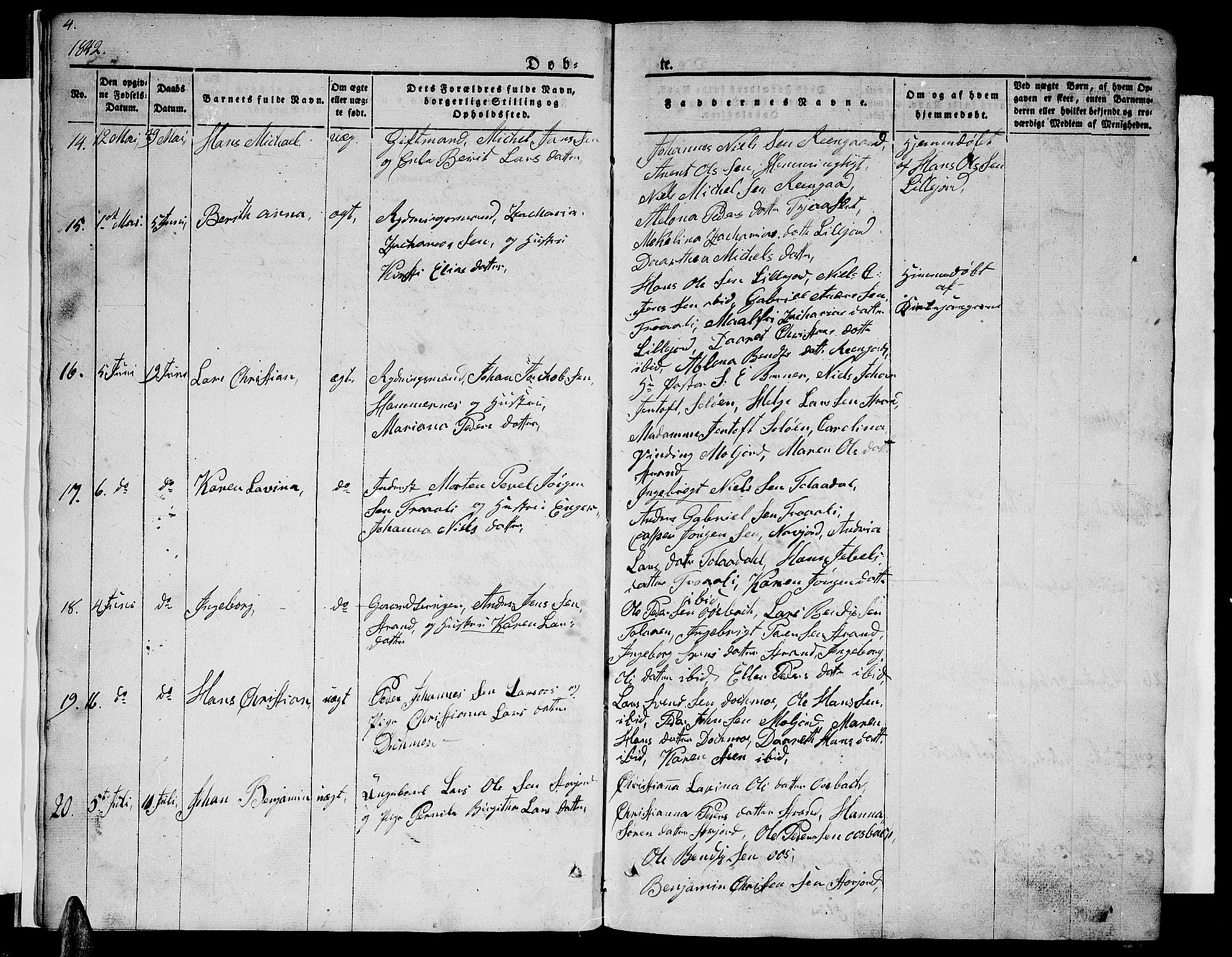 Ministerialprotokoller, klokkerbøker og fødselsregistre - Nordland, AV/SAT-A-1459/846/L0652: Parish register (copy) no. 846C02, 1841-1871, p. 4