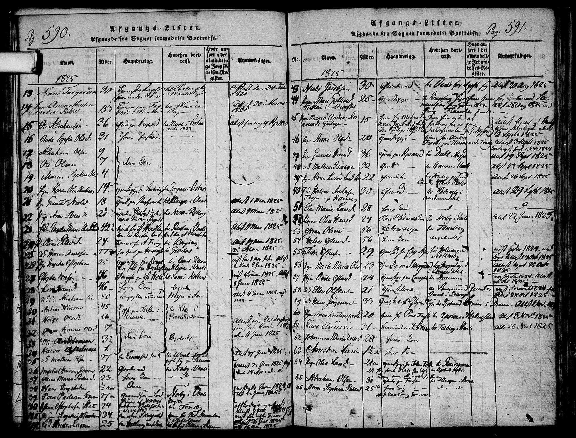 Ramnes kirkebøker, AV/SAKO-A-314/F/Fa/L0004: Parish register (official) no. I 4, 1813-1840, p. 590-591