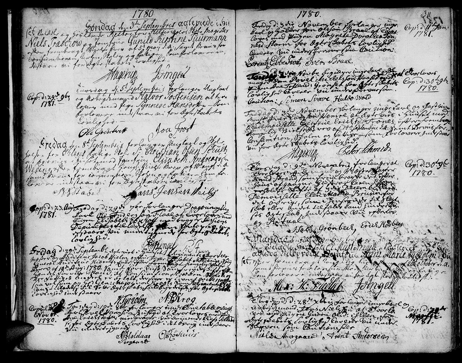 Ministerialprotokoller, klokkerbøker og fødselsregistre - Sør-Trøndelag, SAT/A-1456/601/L0038: Parish register (official) no. 601A06, 1766-1877, p. 311
