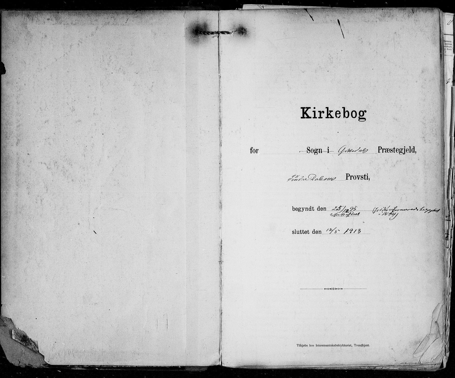 Ministerialprotokoller, klokkerbøker og fødselsregistre - Sør-Trøndelag, SAT/A-1456/668/L0811: Parish register (official) no. 668A11, 1894-1913