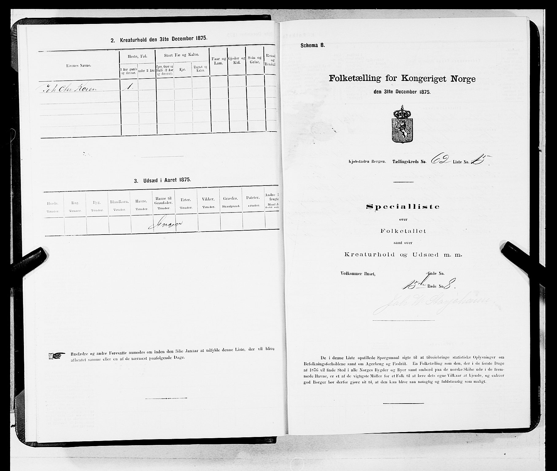 SAB, 1875 census for 1301 Bergen, 1875, p. 3310