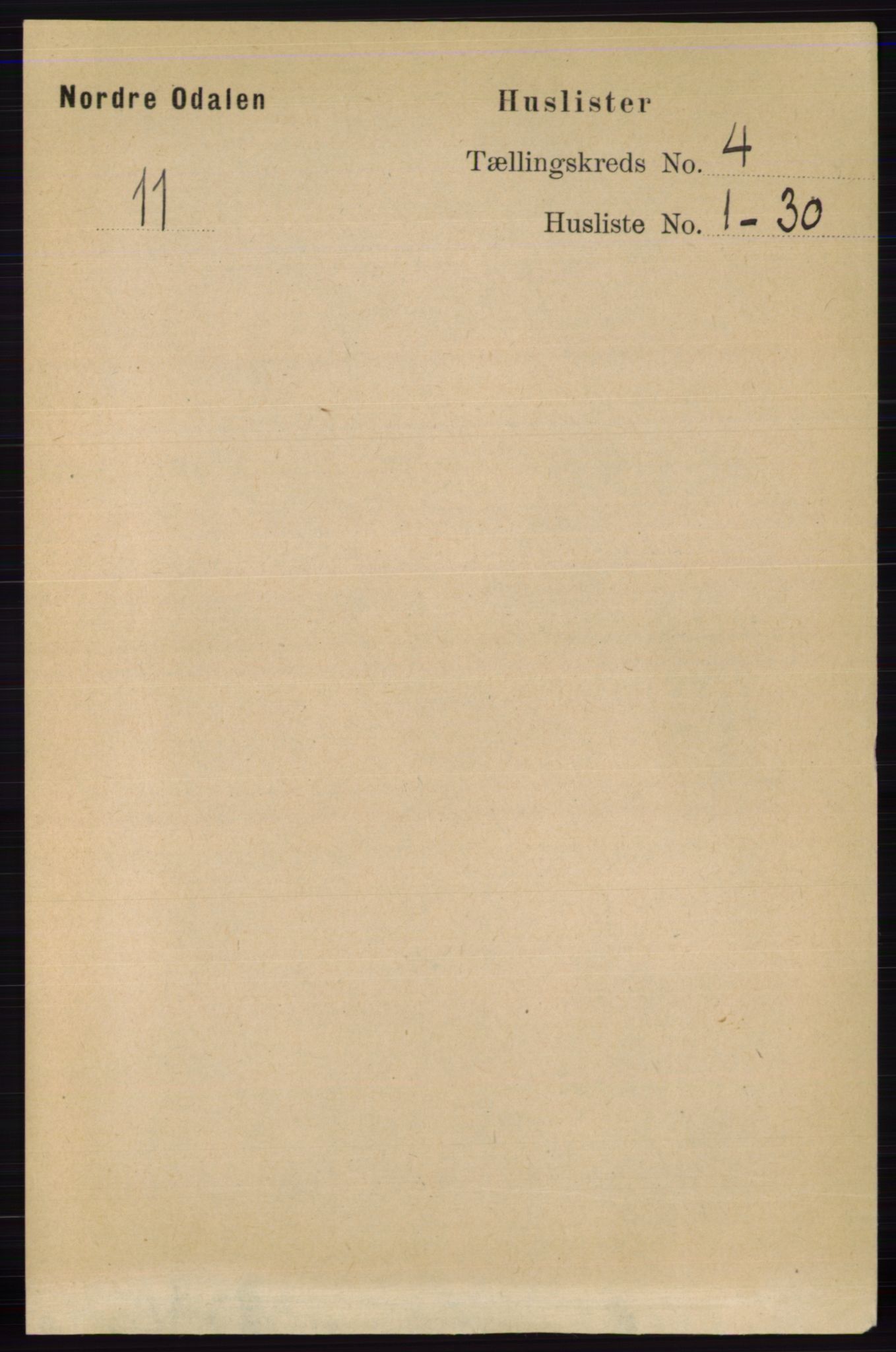 RA, 1891 census for 0418 Nord-Odal, 1891, p. 1229