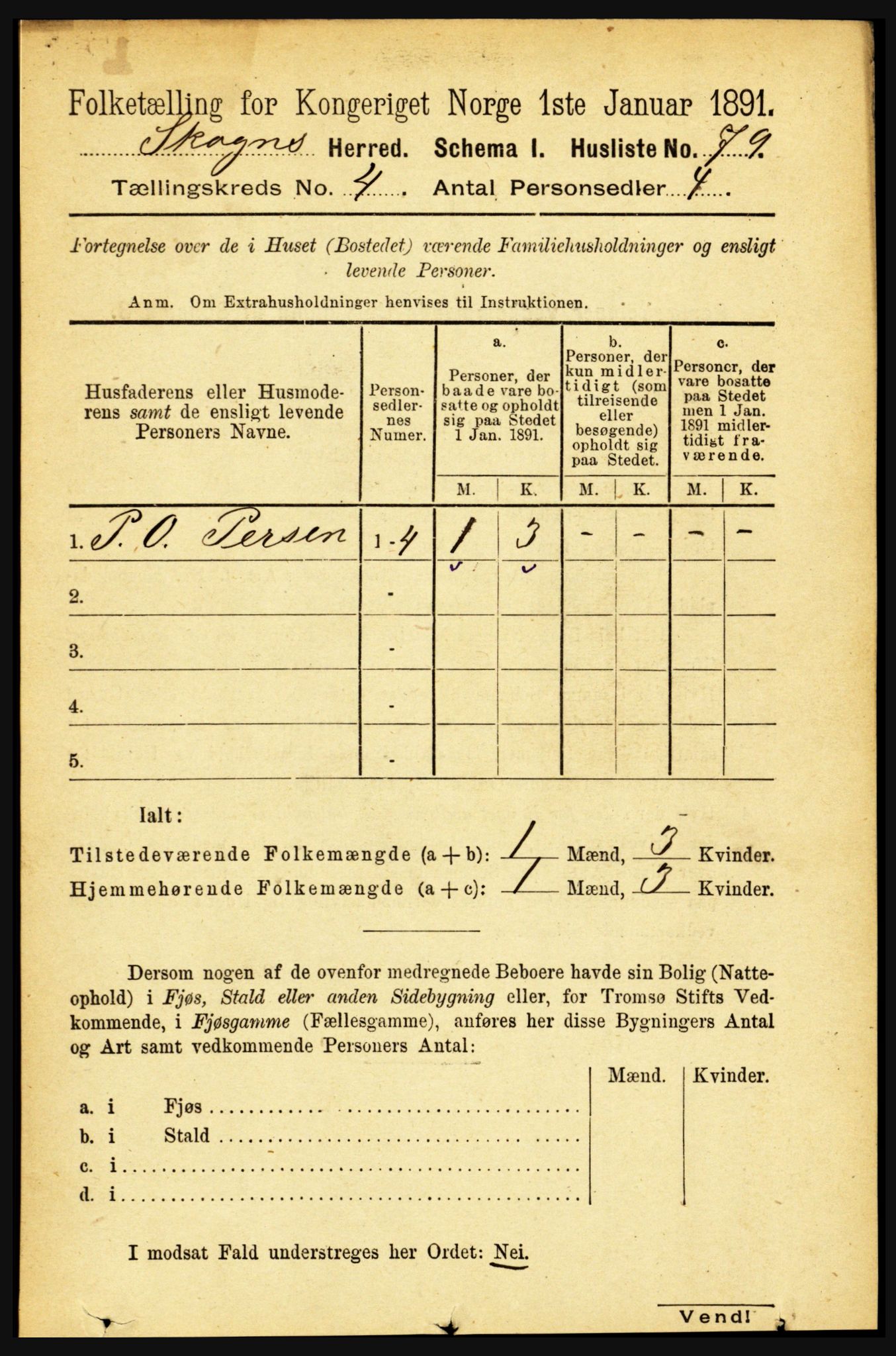 RA, 1891 census for 1719 Skogn, 1891, p. 2346