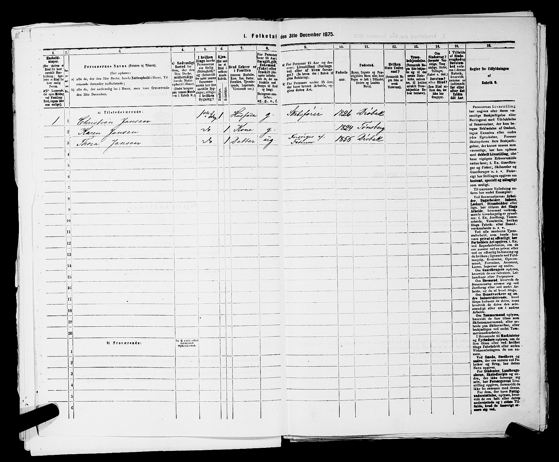 RA, 1875 census for 0203B Drøbak/Drøbak, 1875, p. 21