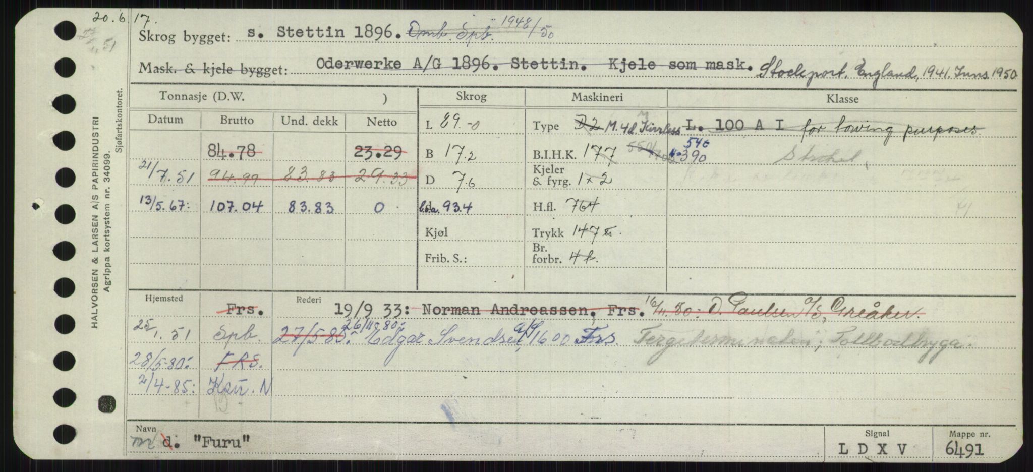 Sjøfartsdirektoratet med forløpere, Skipsmålingen, RA/S-1627/H/Ha/L0002/0001: Fartøy, Eik-Hill / Fartøy, Eik-F, p. 903