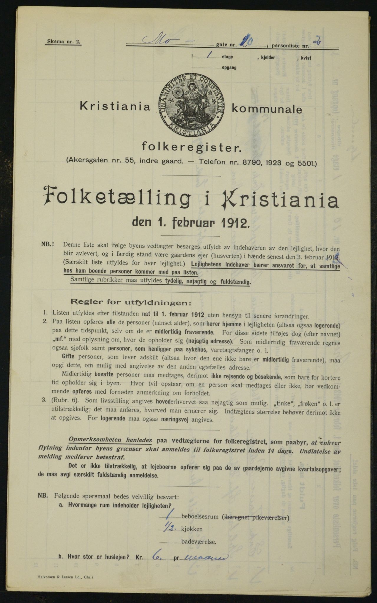 OBA, Municipal Census 1912 for Kristiania, 1912, p. 65898