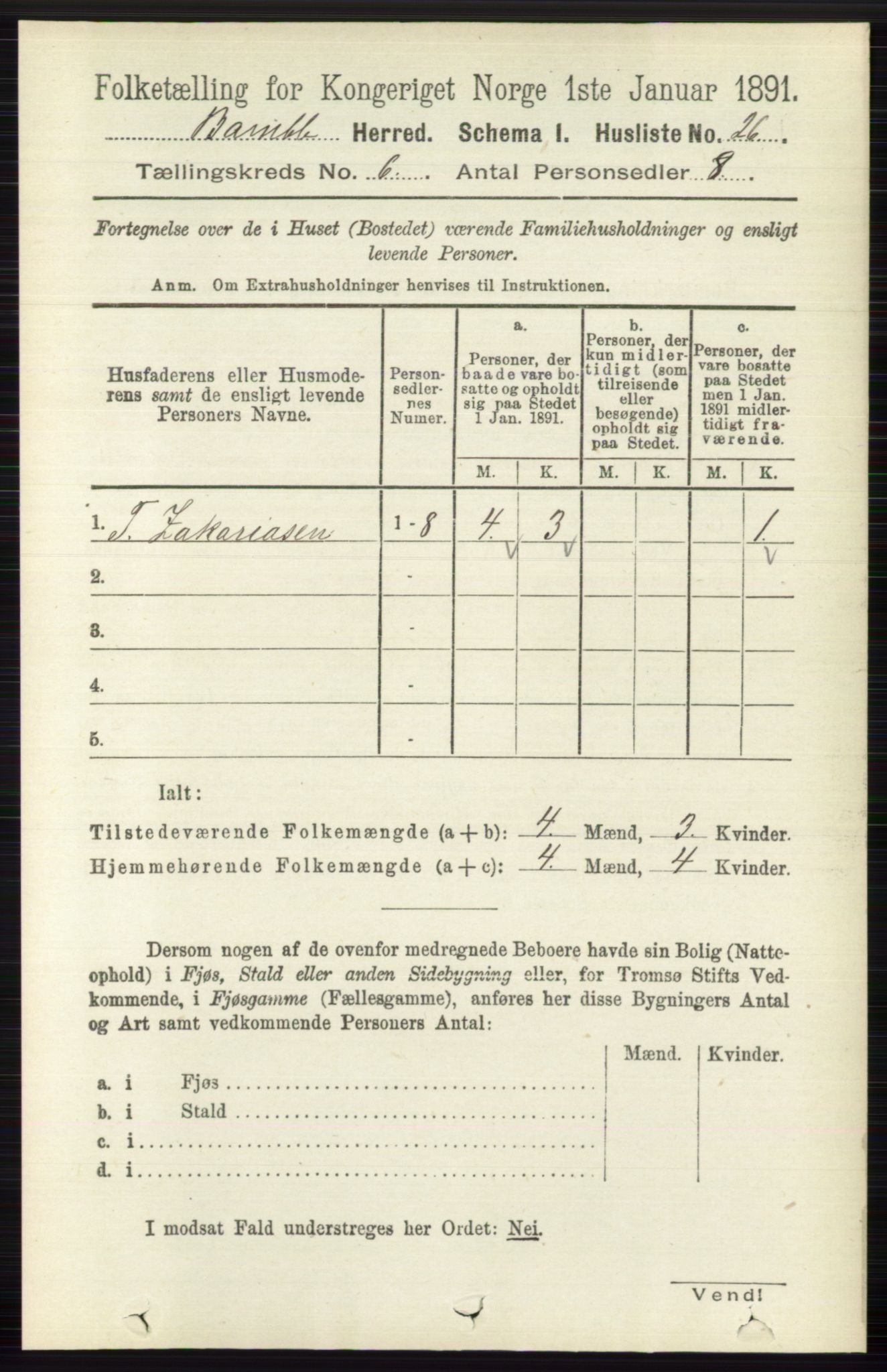 RA, 1891 census for 0814 Bamble, 1891, p. 2681