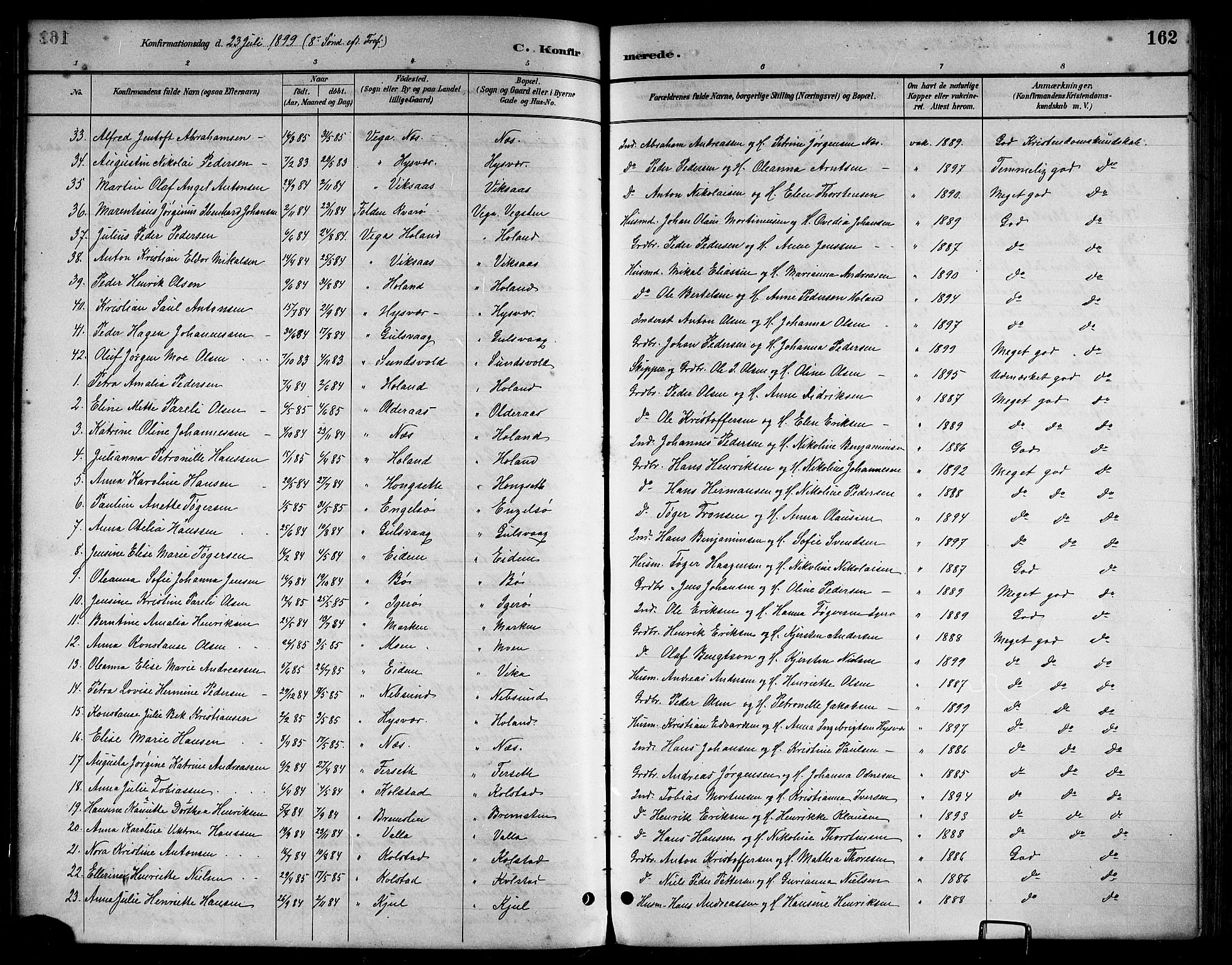 Ministerialprotokoller, klokkerbøker og fødselsregistre - Nordland, SAT/A-1459/816/L0253: Parish register (copy) no. 816C03, 1886-1905, p. 162