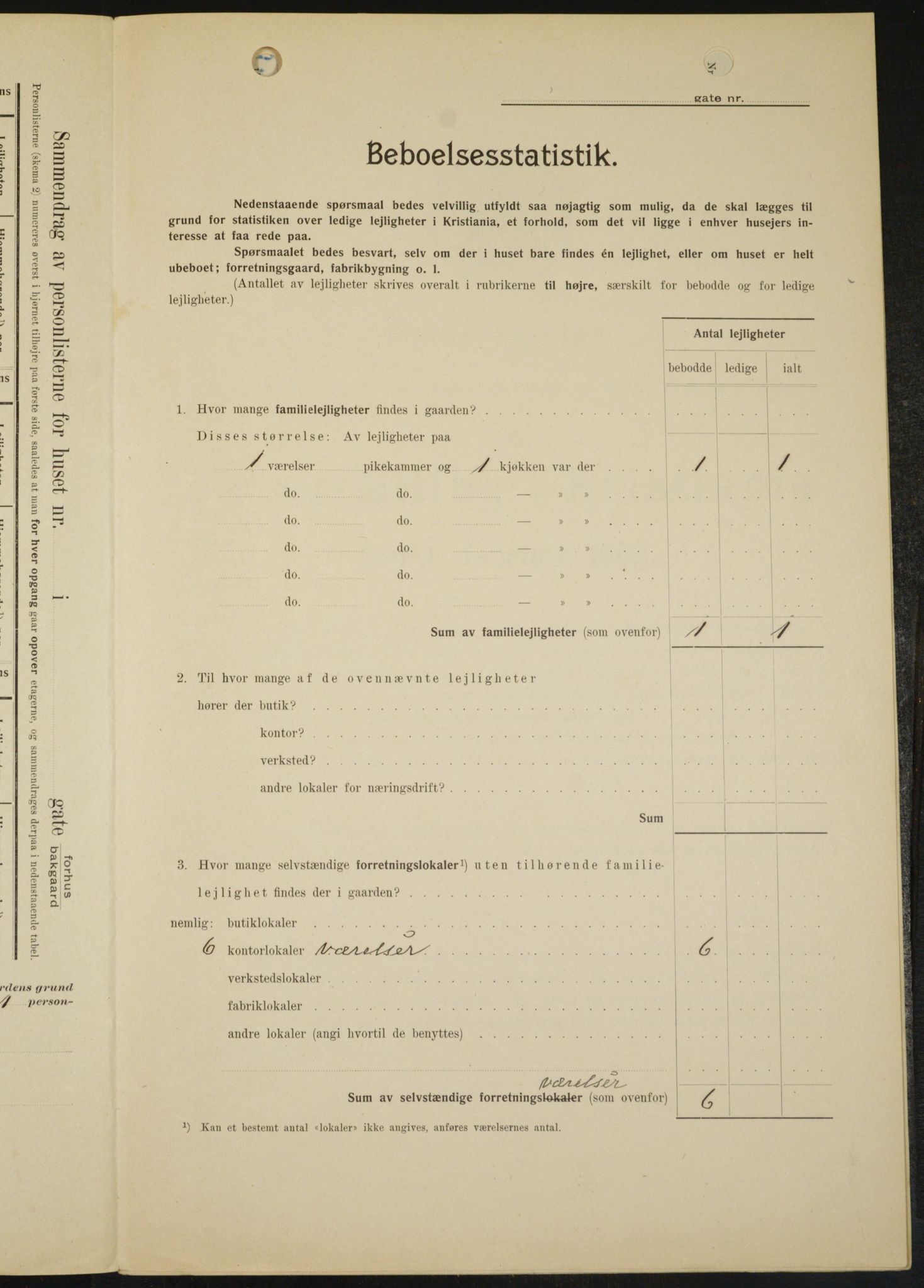 OBA, Municipal Census 1909 for Kristiania, 1909, p. 24204