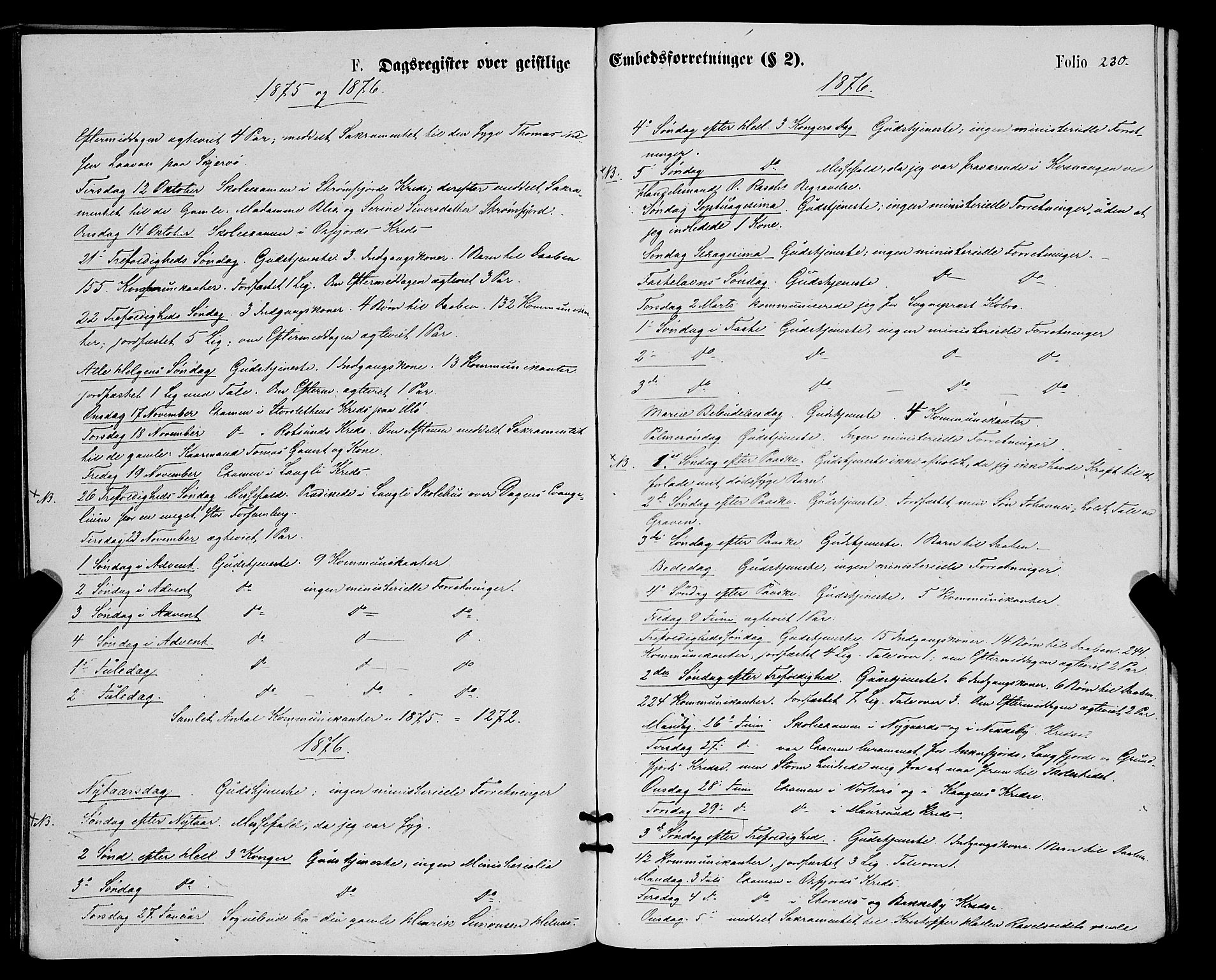 Skjervøy sokneprestkontor, SATØ/S-1300/H/Ha/Haa/L0008kirke: Parish register (official) no. 8, 1871-1877, p. 230
